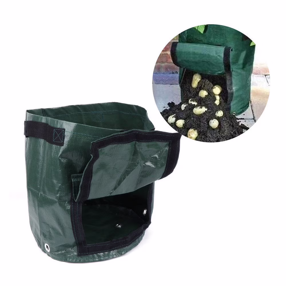 Hvmvliv Potato Grow Bag Heavy Duty PE Fabric Fruit Planter Pot with Side Window