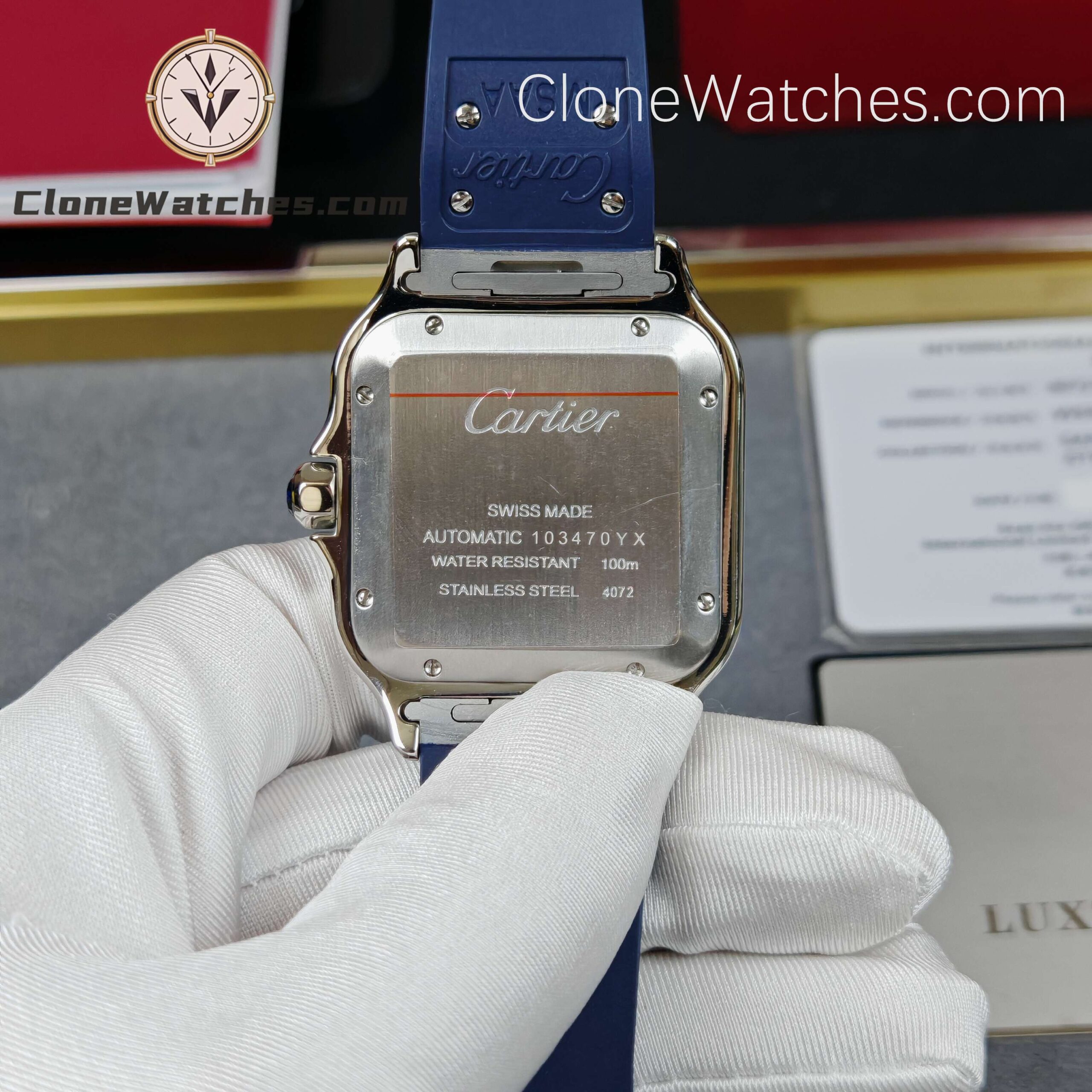 Cartier Super Clone Watches 1:1 L-SANTOS DE CARTIER White Dial 39.8MM WSSA0047