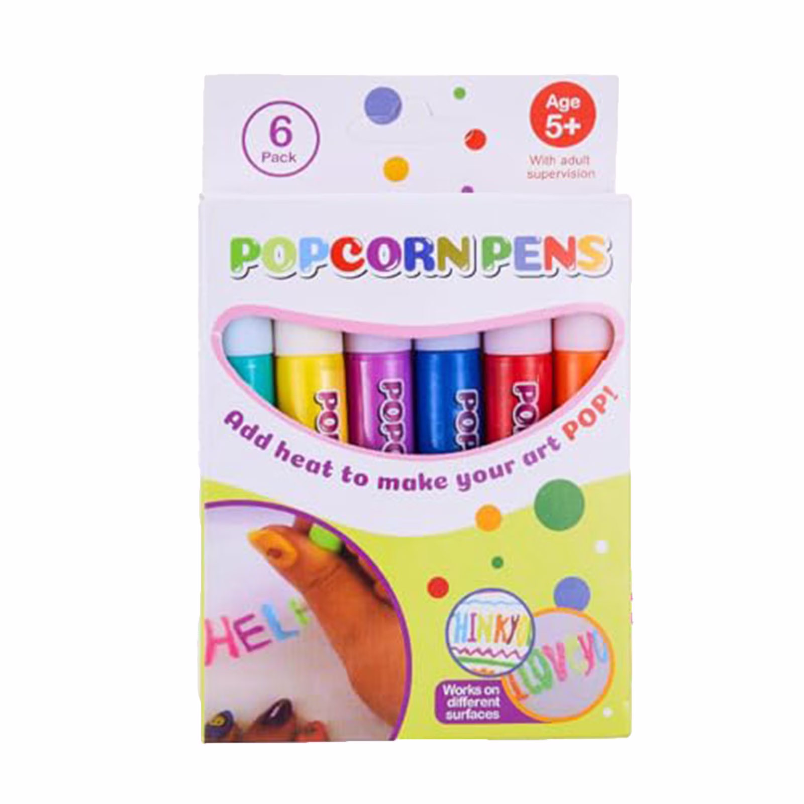 6 Colors Magic Puffy Paint Pens DIY Bubble Popcorn Drawing Markers Non-Toxic 3D Drawing Pens Art Supplies for Greeting Cards Fabric Paper Crafts Birthday Gift for Pupils