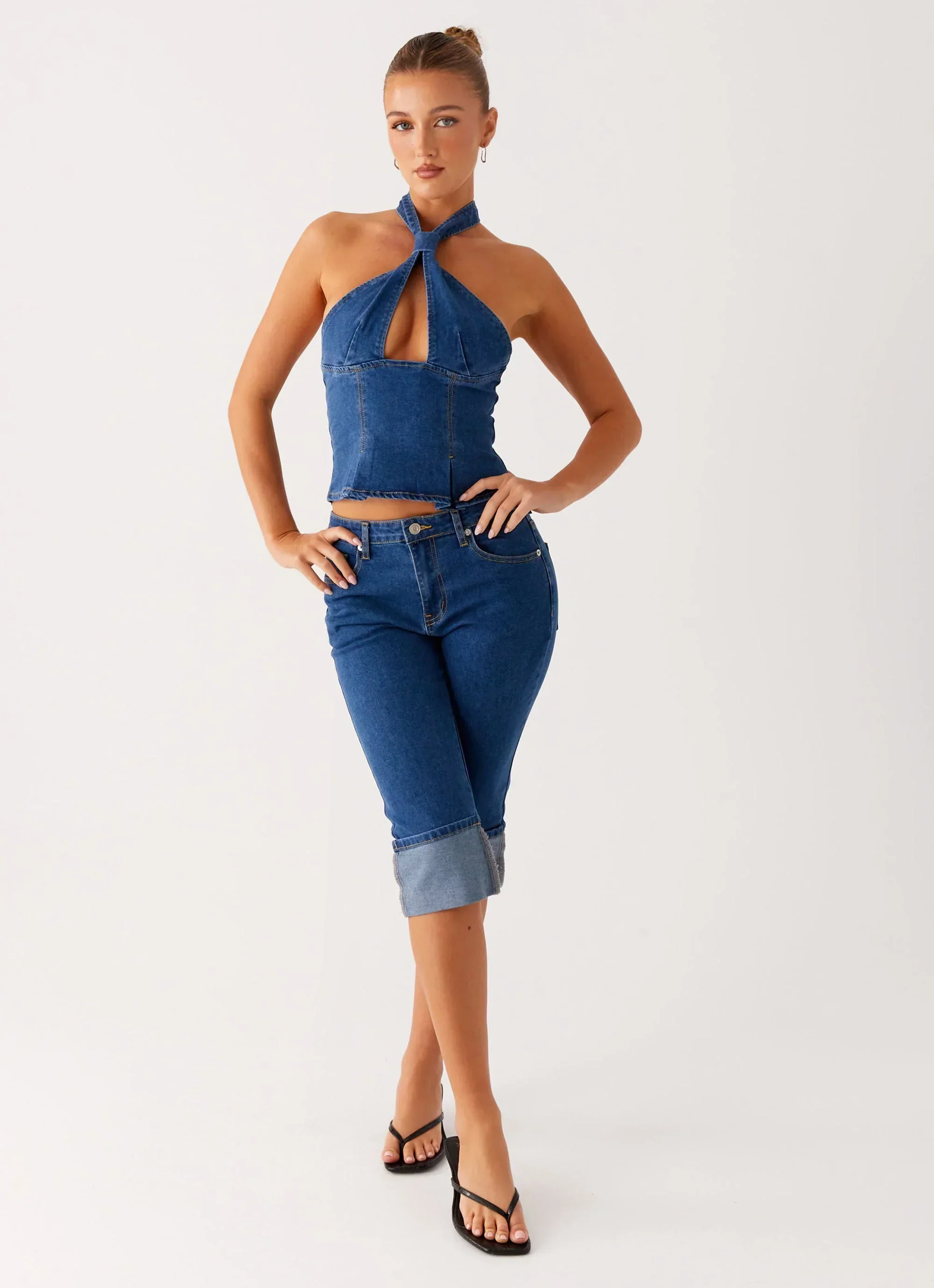 Saylor Denim Capri Jeans - Indigo