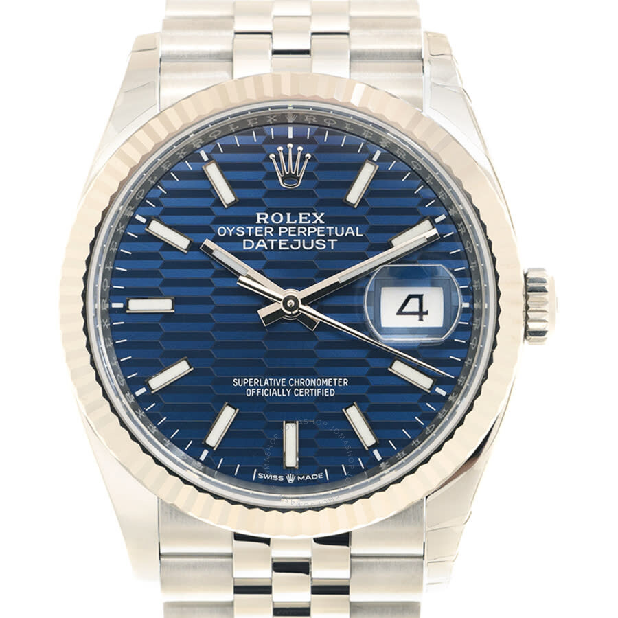 Rolex Datejust 36 Automatic Chronometer Bright Blue Motif Dial Watch 126234BLFSJ（Lifetime free warranty+90-days replacement service & Refund!.）