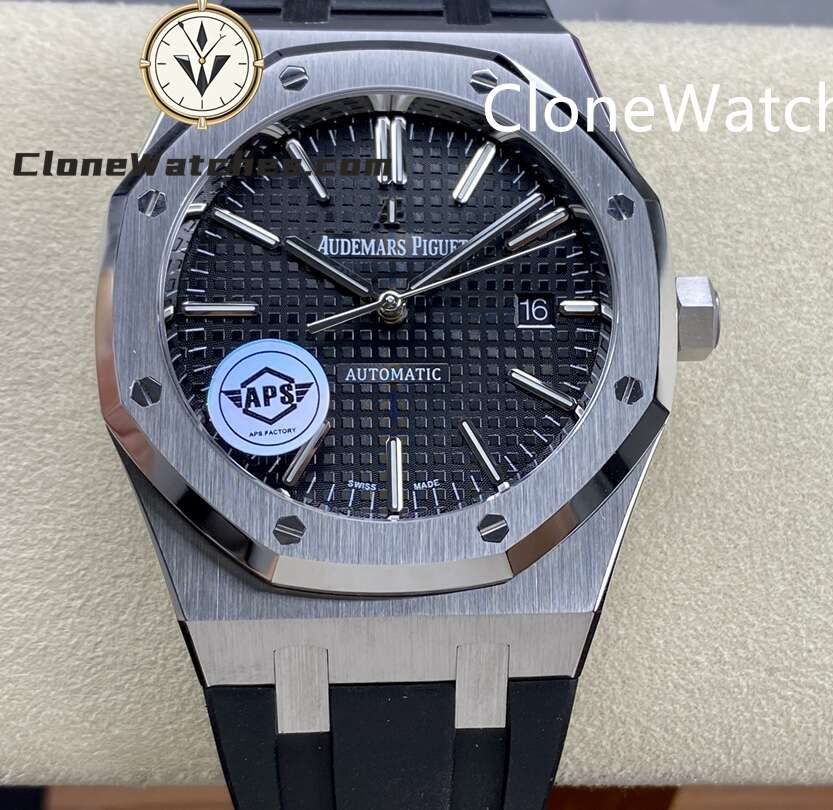 Audemars Piguet Super Clone Watches 1:1 Royal Oak 15400 Black Dial Rubber Strap
