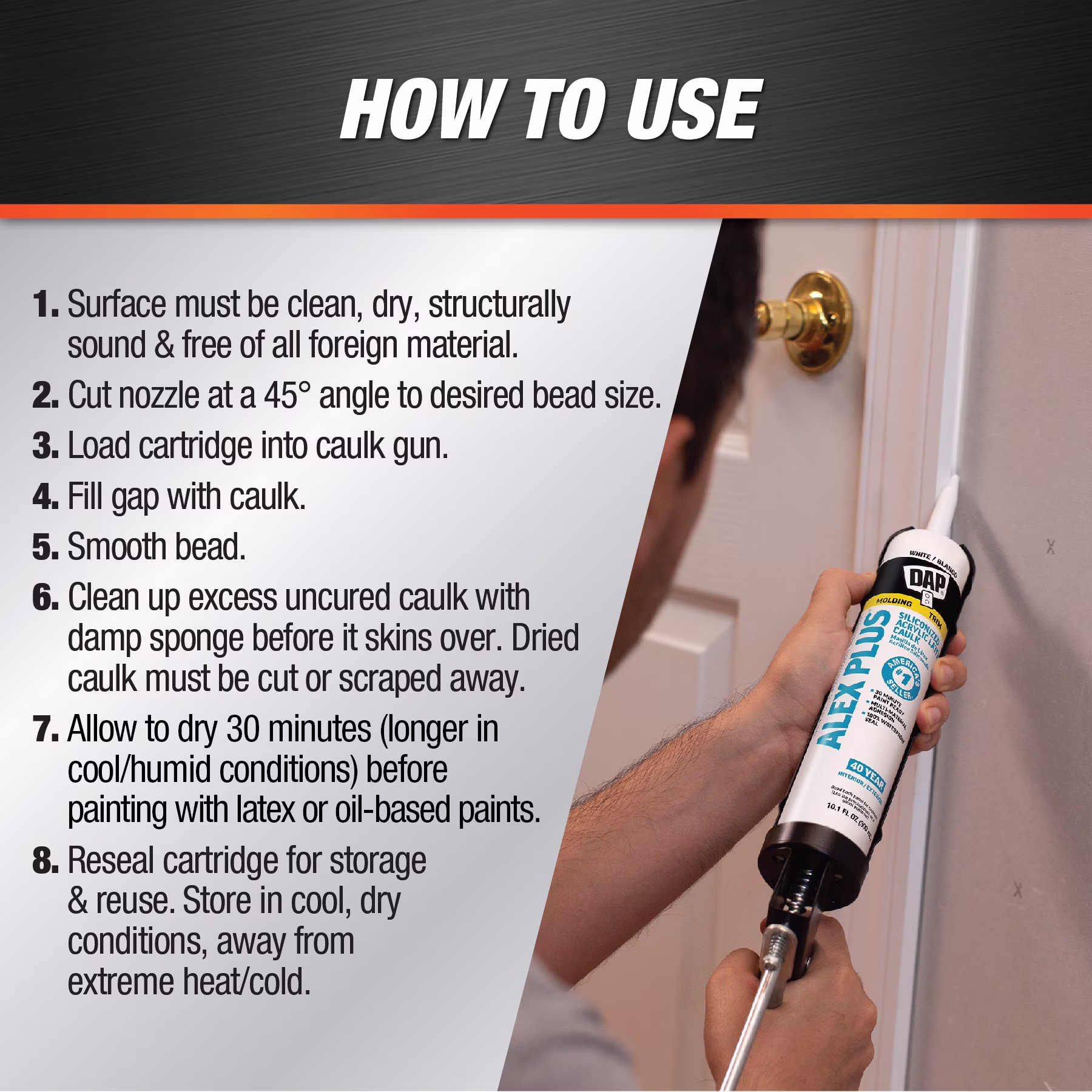 DAP Alex Plus 10.1 oz White All Purpose Acrylic Latex Caulk Plus Silicone