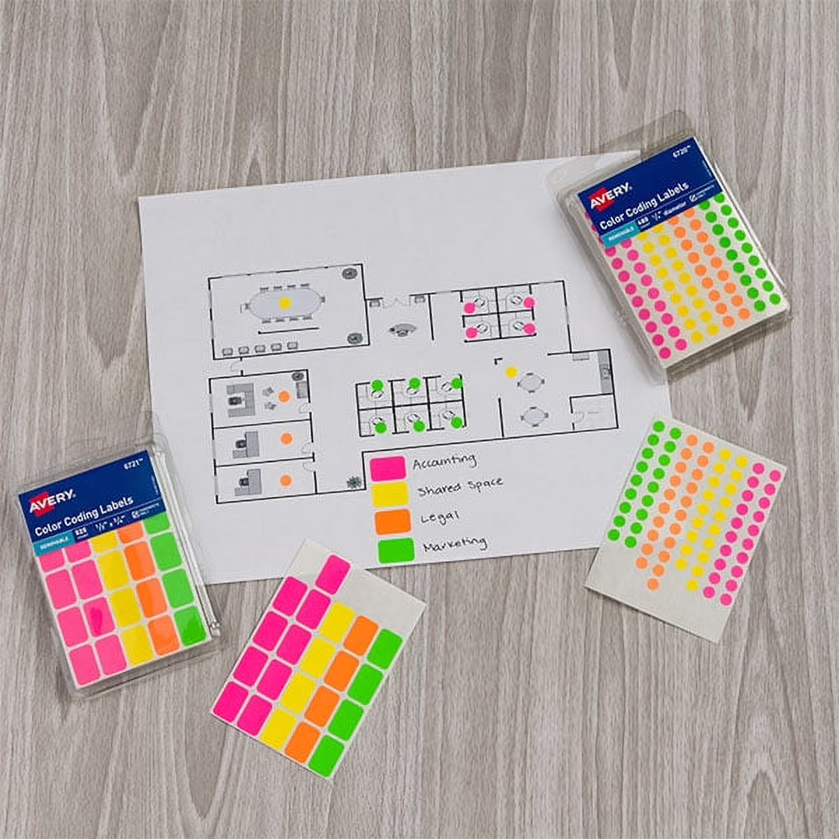 Avery Color Coding Labels, 1/4