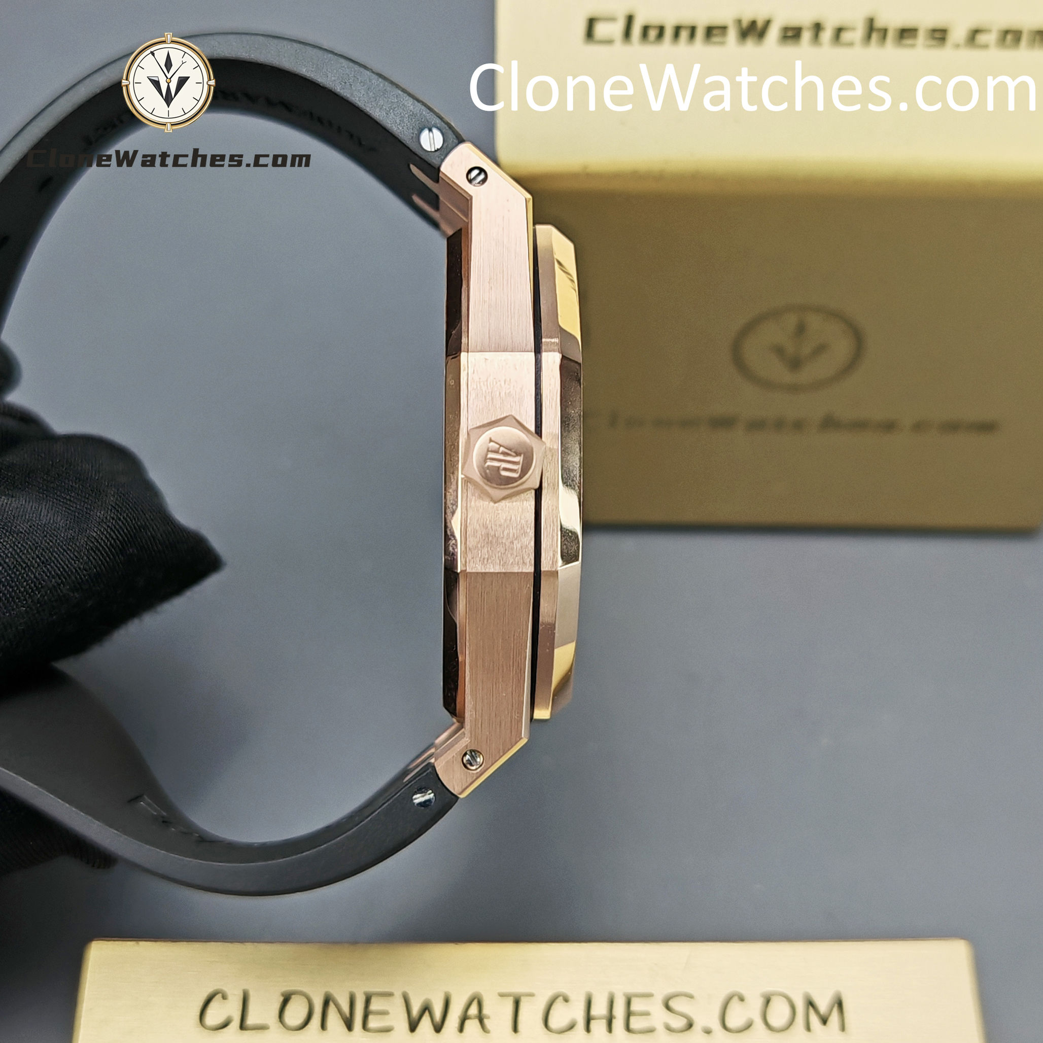 Audemars Piguet Super Clone Watches 1:1 Royal Oak Rose Gold 15500 Black Dial