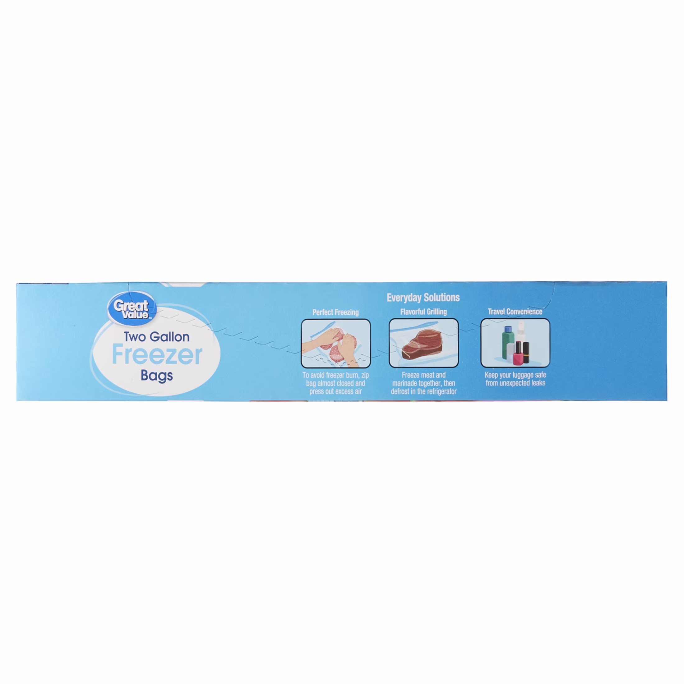 Great Value Double Zipper 2 Gallon Freezer Bag, 10 Count