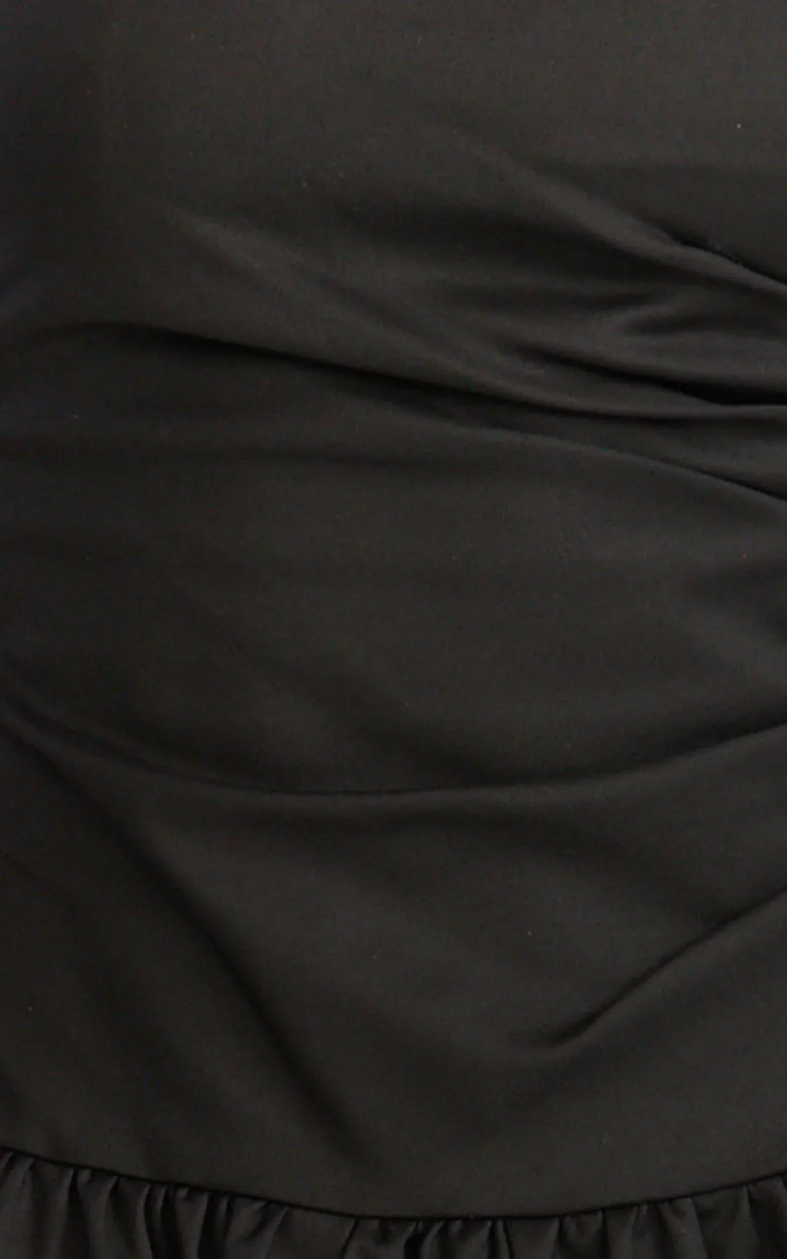 Louisa Maxi Dress - Strapless Side Ruched Dropped Waist Fit And Flare Dress in Black