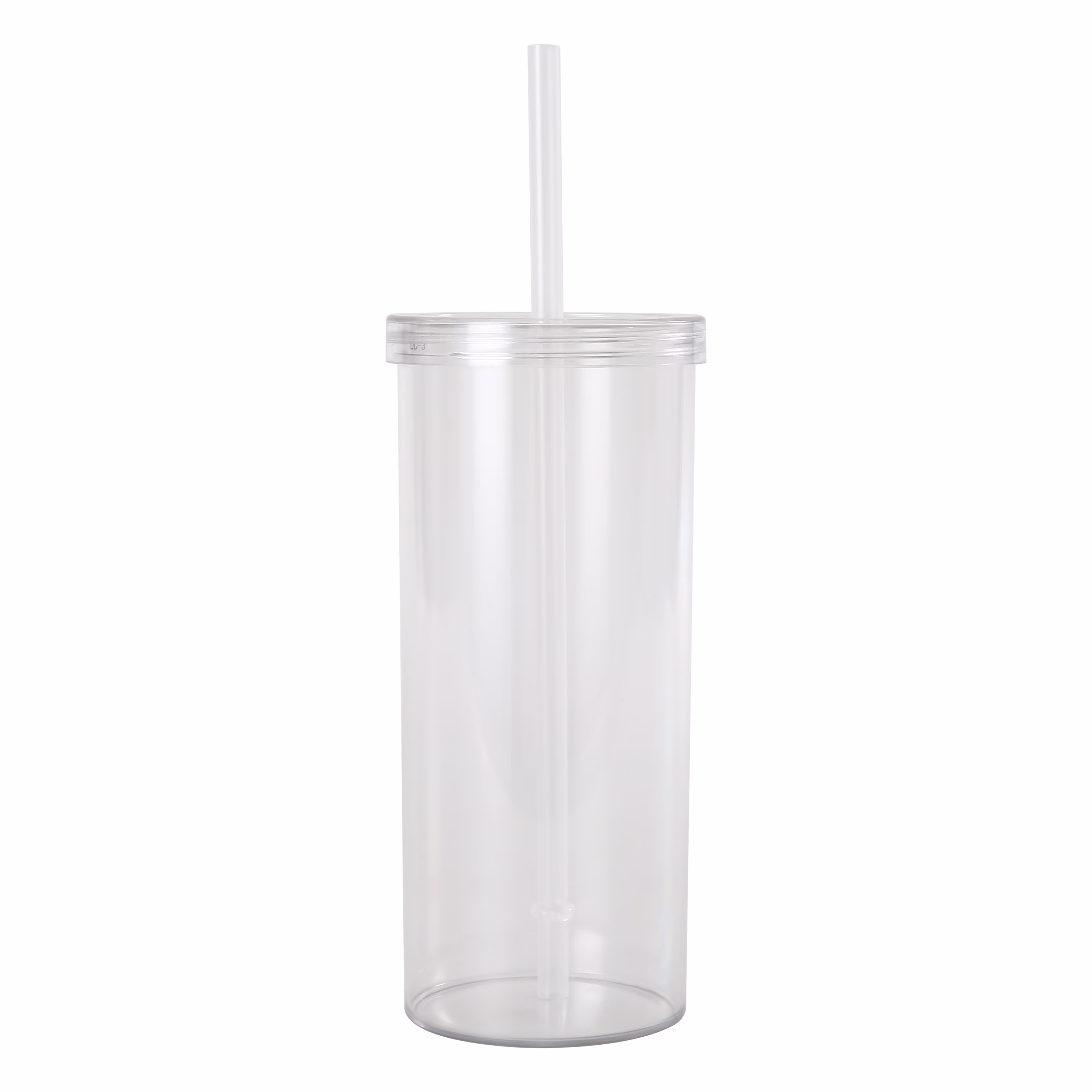 Mainstays 20 oz Clear Plastic Tumbler with Screw Top Lid and Straw