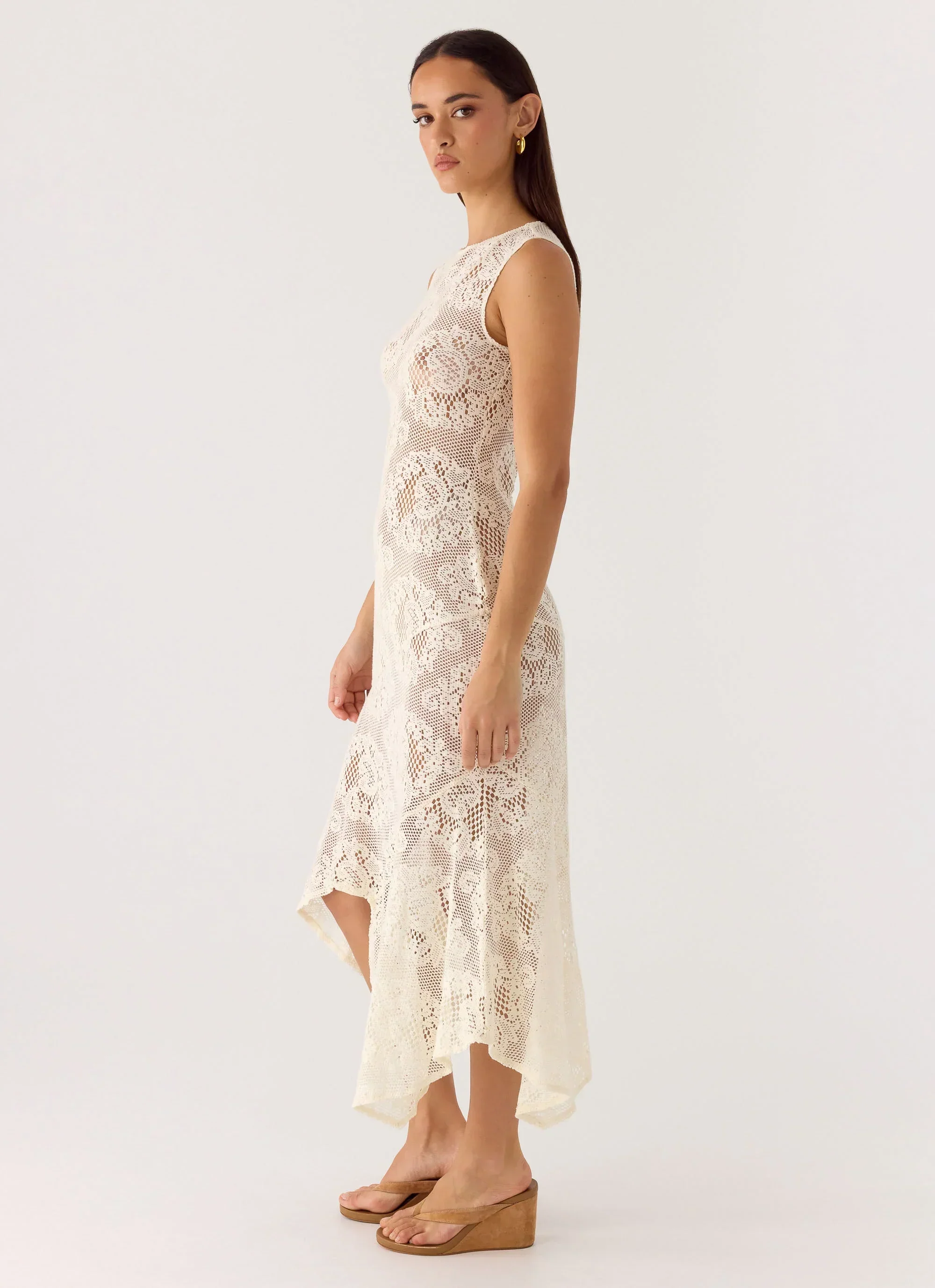 Janayia Midi Dress - Ivory