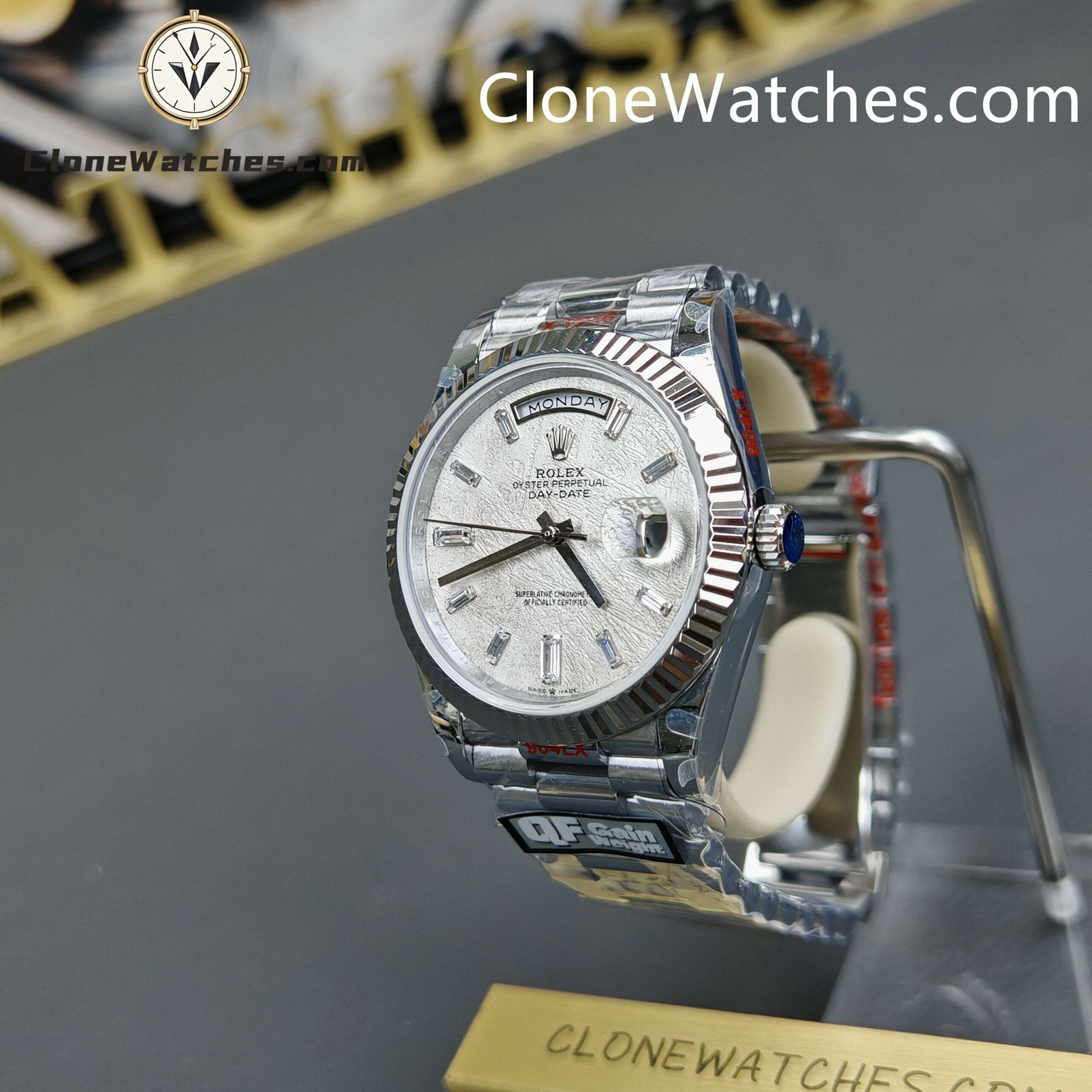 Rolex Super Clone Watches 1:1 Day Date White Dial 40mm m228239-0055 3255 Movement
