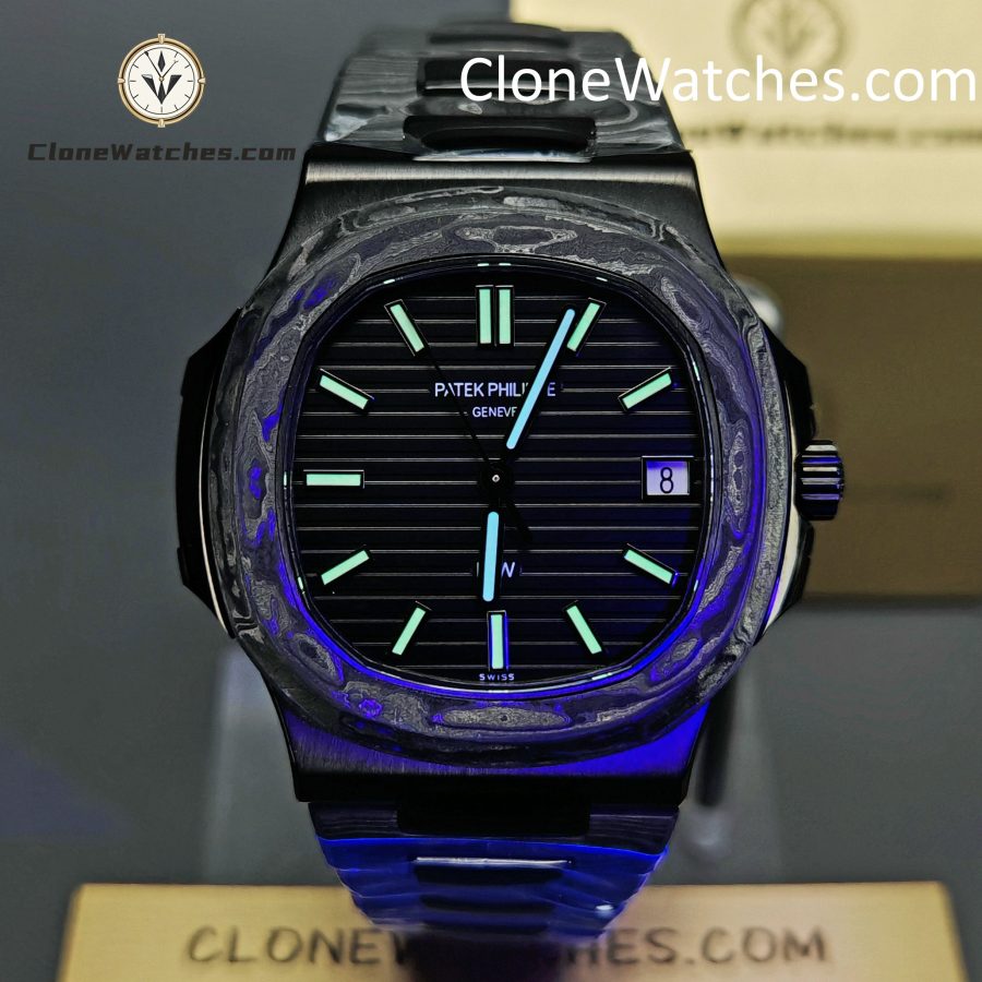 Modified Super Clone Watches 1:1 DiW Patek Philippe Nautilus CARBON BLACK 5711