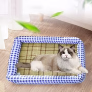 Djunllk Cooling Cat Bed Weaving Sleeping Pad Washable Comfy Small Dog Bed for Puppy Kitten Small Pets