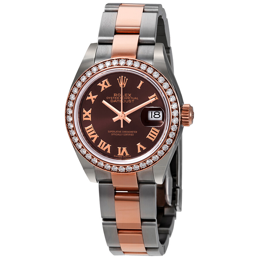 Rolex Datejust Chocolate Dial Automatic Ladies Steel and 18K Everose Gold Oyster Watch 279381CHRO（Lifetime free warranty+90-days replacement service & Refund!.）