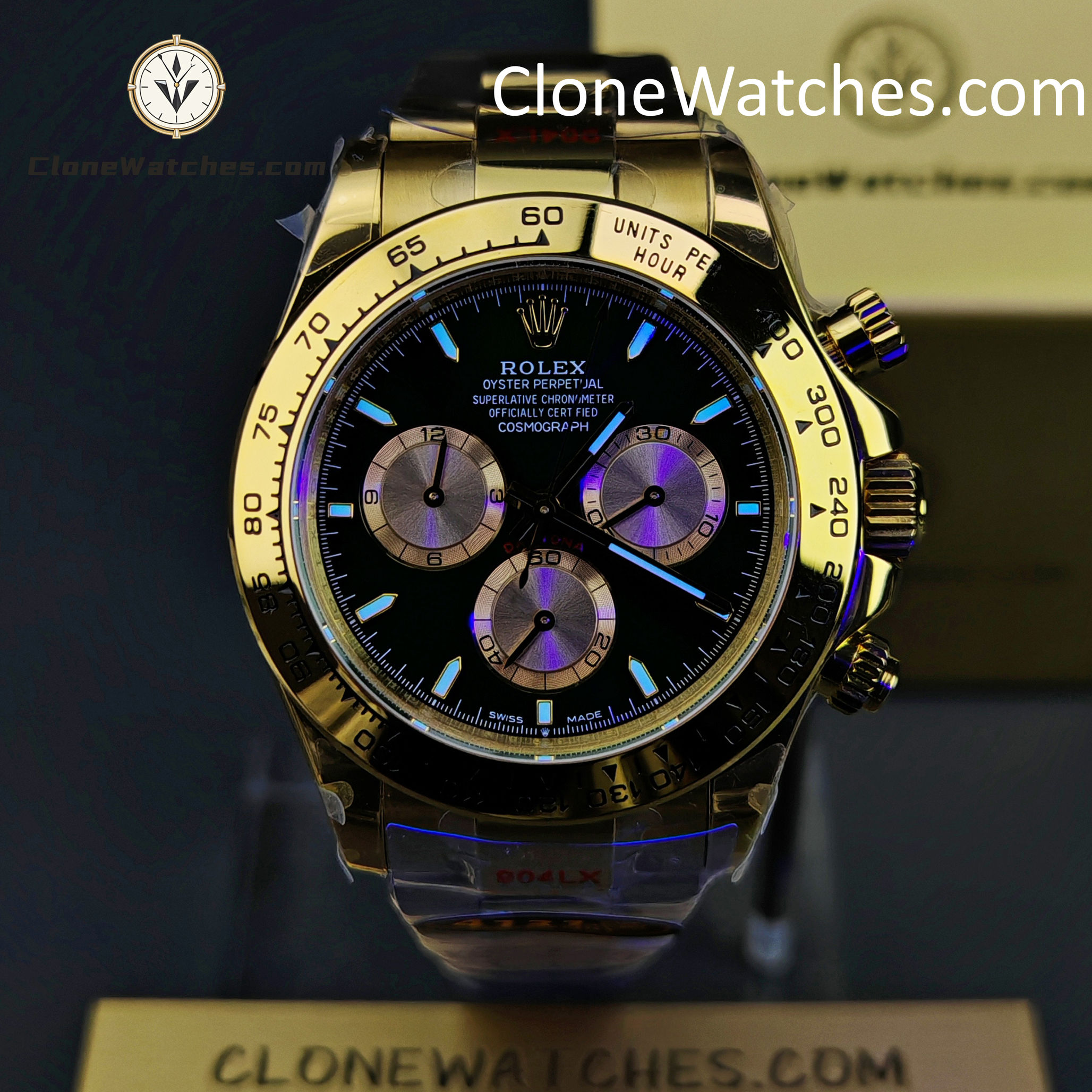 Rolex Super Clone Watches 1:1 Daytona 18K Yellow Gold Plating M126508-0008 4131 Movement