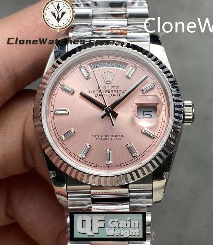 Rolex Super Clone Watches 1:1 Day Date Pink Dial 36mm m128239-0071 3255 Movement