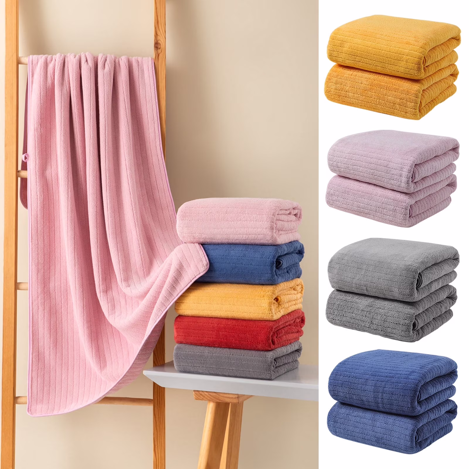 Dmlowu Bath Towels Extra Soft Bath Towels Set of 2 Super Absorbent Quicker Dry Bathroom Towels 14x30