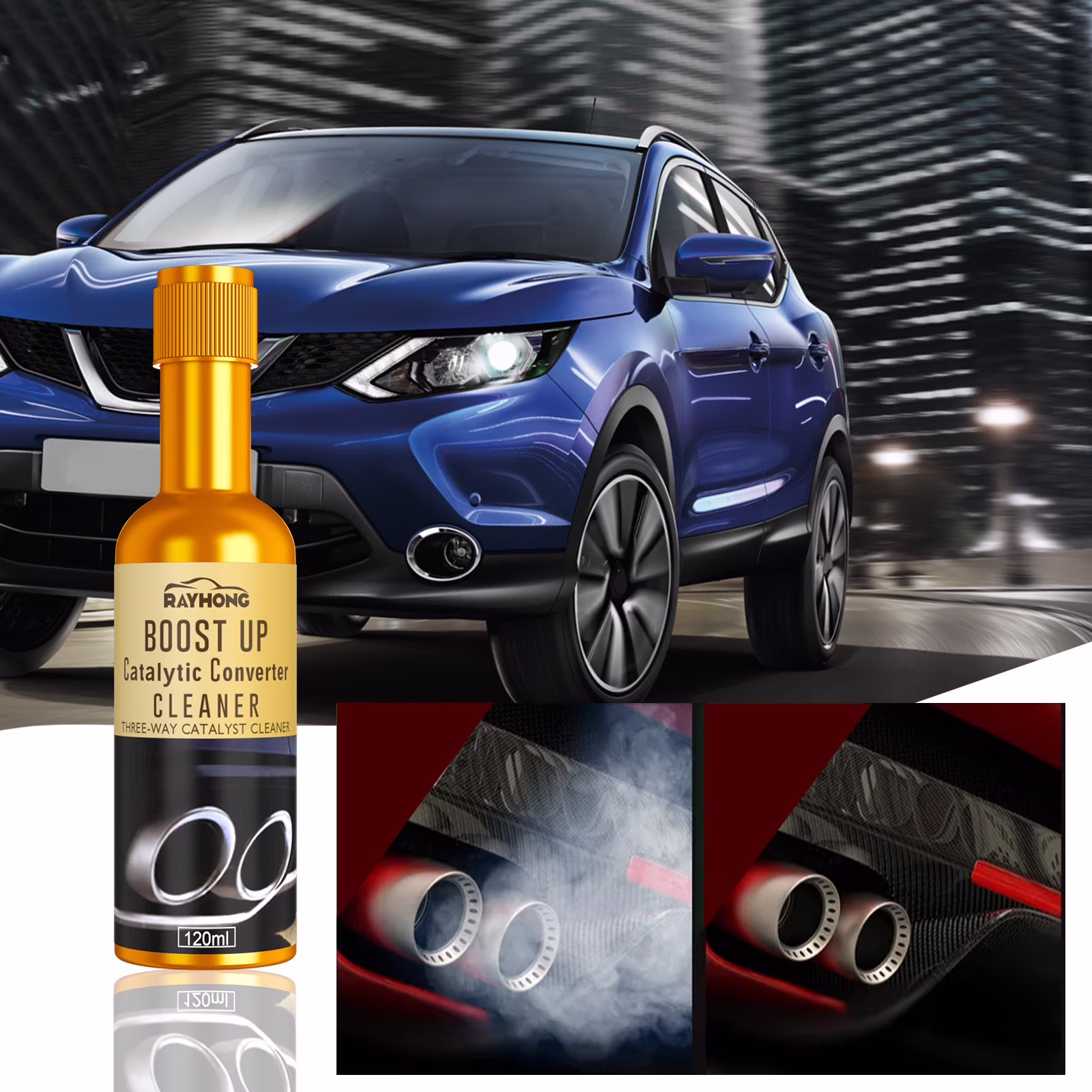 TOPRenddon 120ml Catalytic Converter Cleaner - Professional Strength Fuel Additive for Carbon Removal, Throttle Body & Exhaust System Maintenance (Gasoline Vehicles)