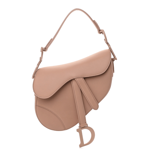 CHRISTIAN DIOR Grained Calfskin Mini Saddle Bag Blush