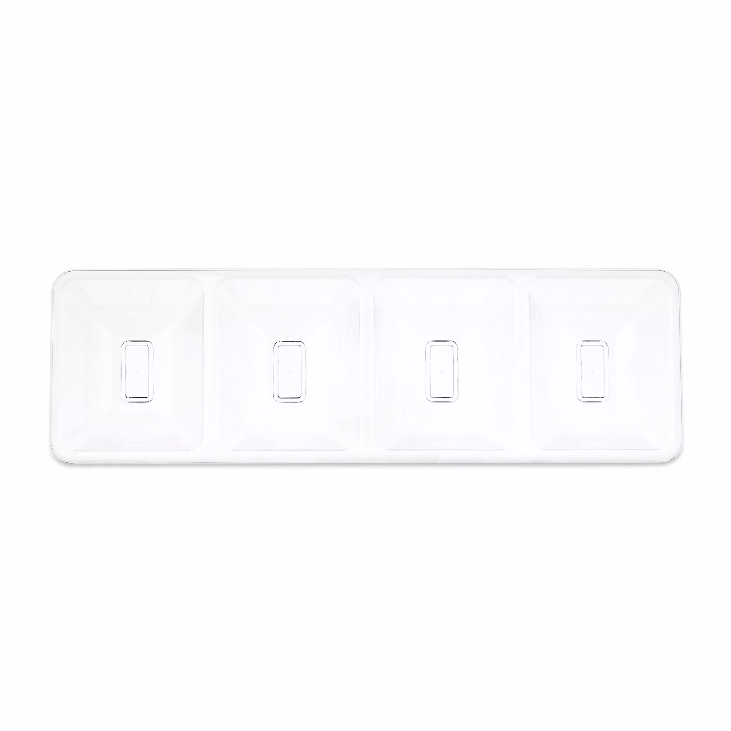 (3 pack) Way To Celebrate Clear Plastic Rectangular Compartment Serving Tray, 16 in