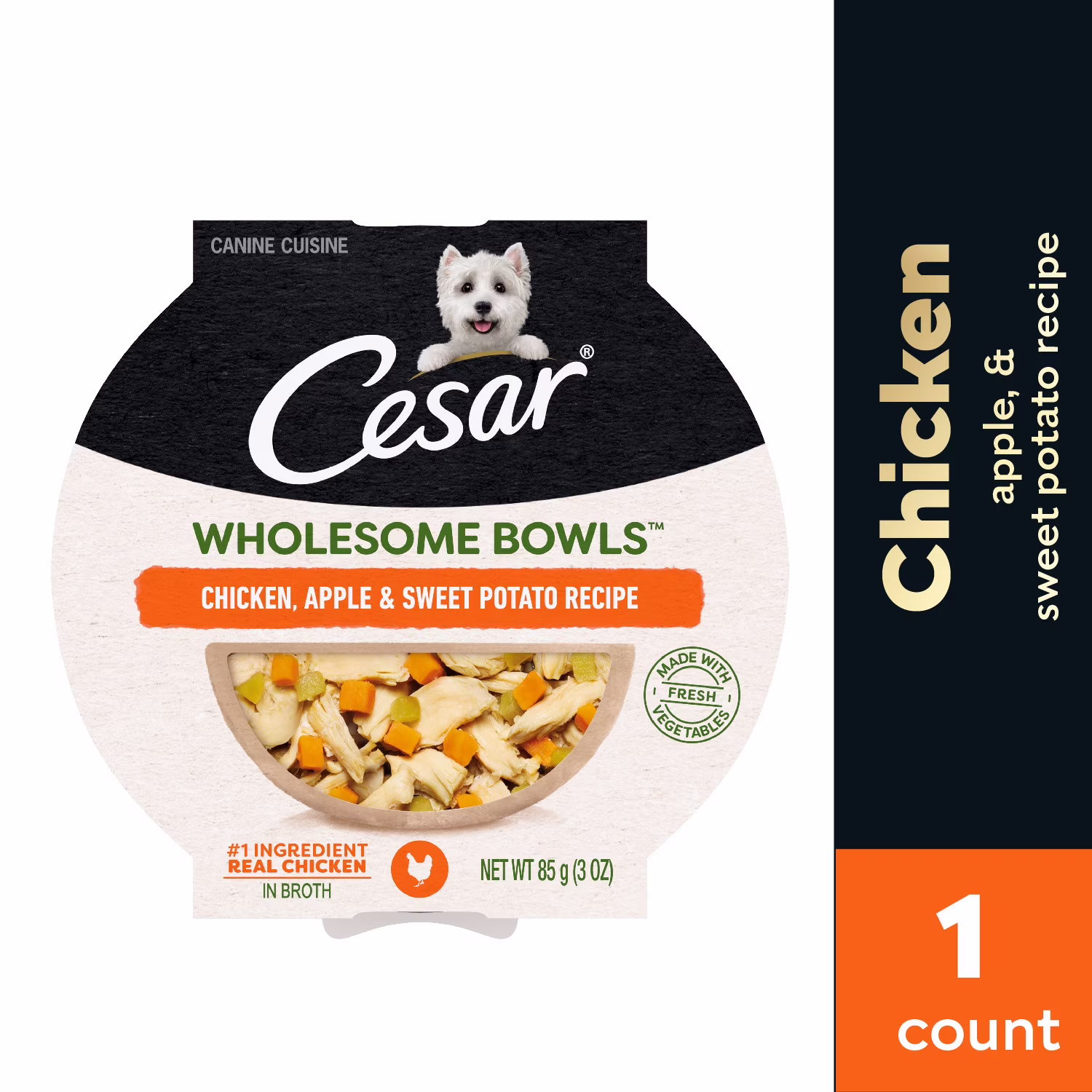 Cesar Wholesome Bowls Chicken, Apple & Sweet Potato Wet Dog Food Adult, 3 Oz