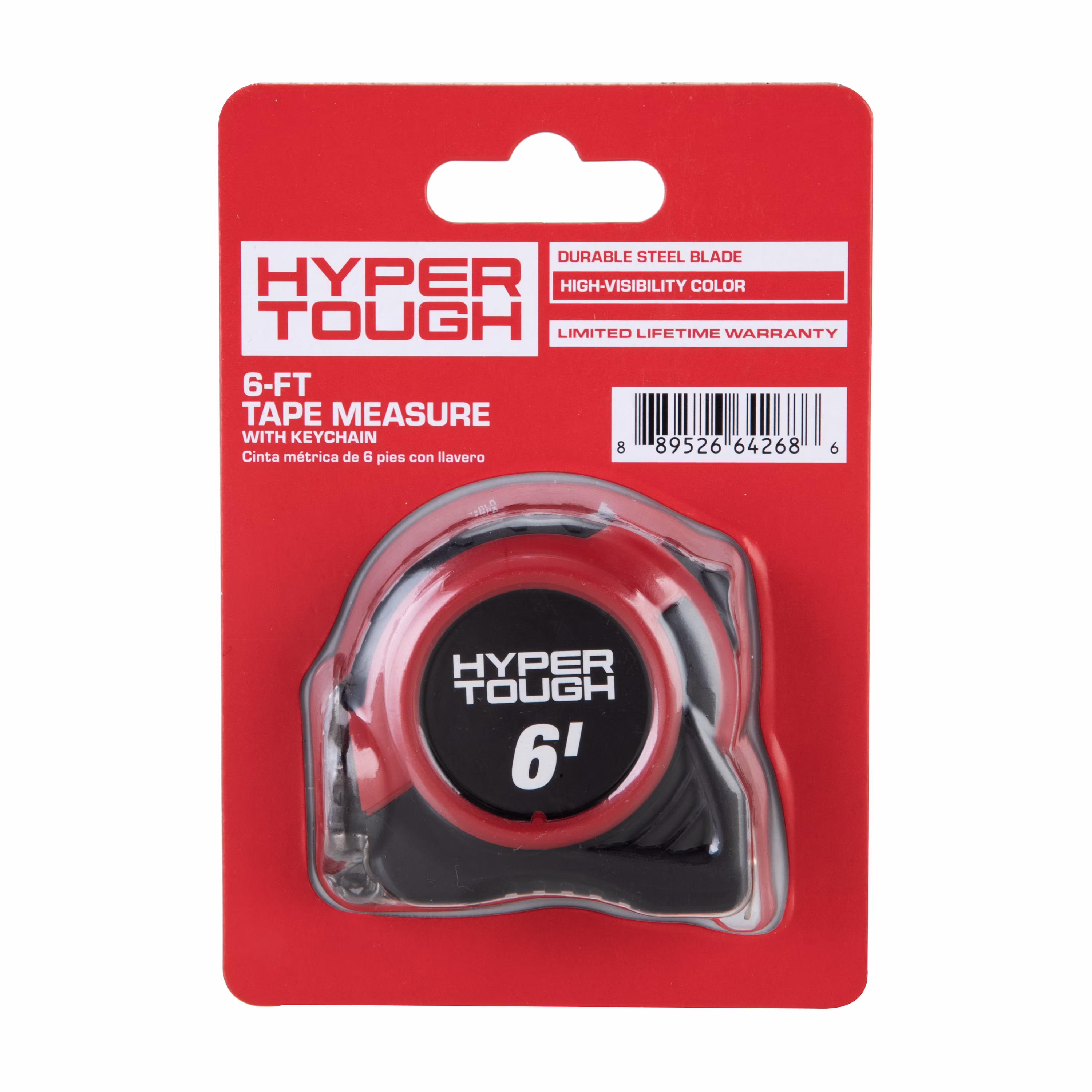 Hyper Tough 6-Foot Tape Measure with Keychain