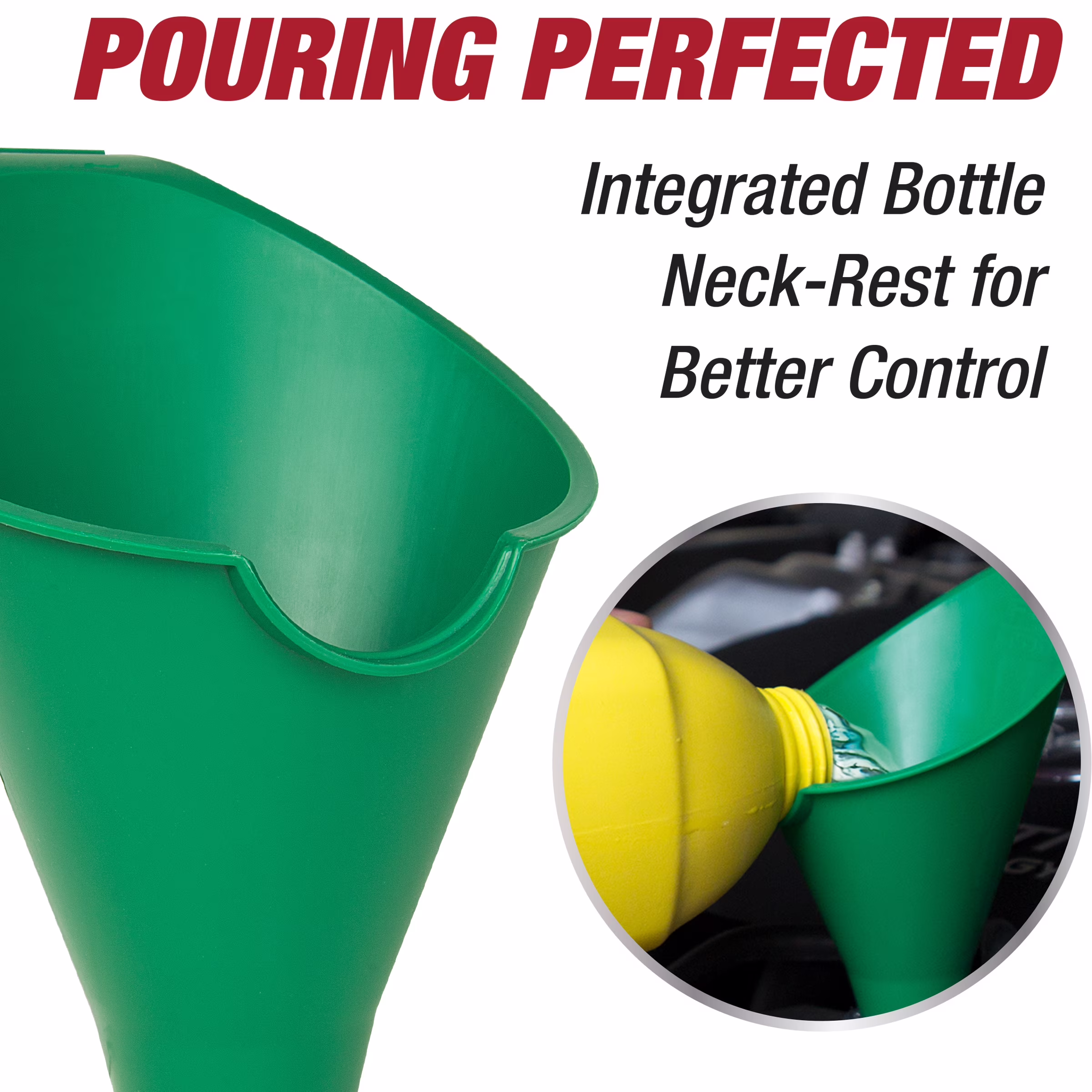 (2 pack) Hyper Tough Big Mouth Automotive Plastic Funnel, Green, 10713RFHT, 1 Each