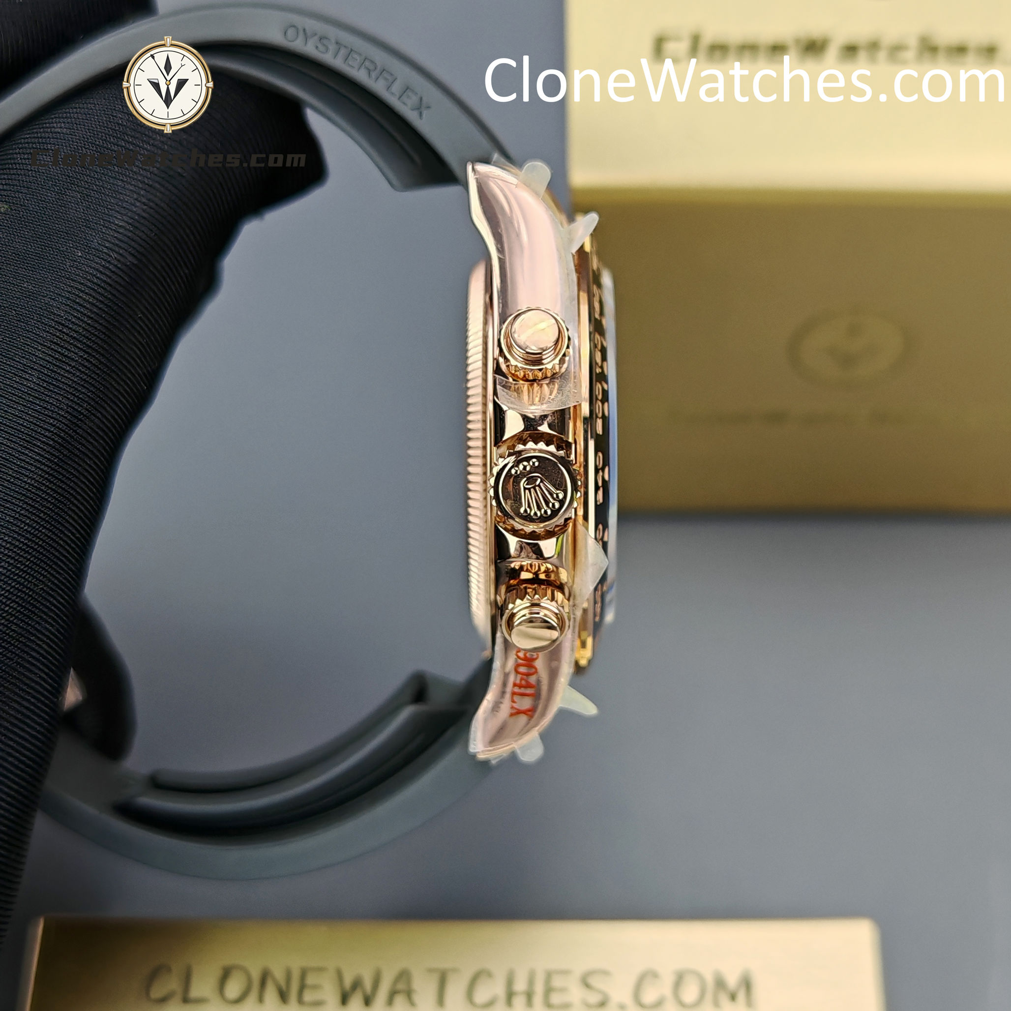 Rolex Super Clone Watches 1:1 Daytona Rose Gold Brown Dial M126515LN-0010 4131 Movement Rubber Strap