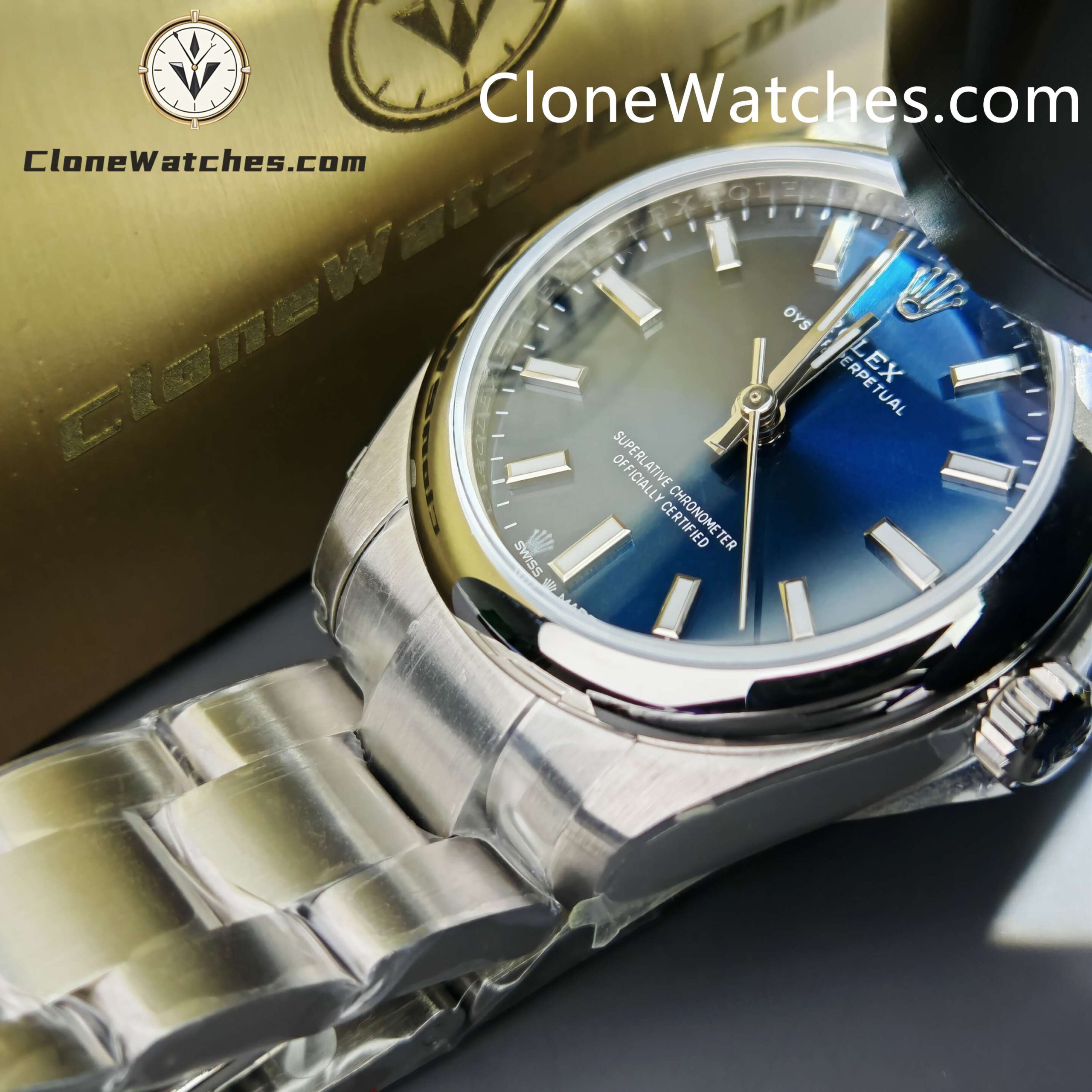 Rolex Super Clone Watches 1:1 Oyster Perpetual Blue Dial 31mm m277200-0003 2232 Movement