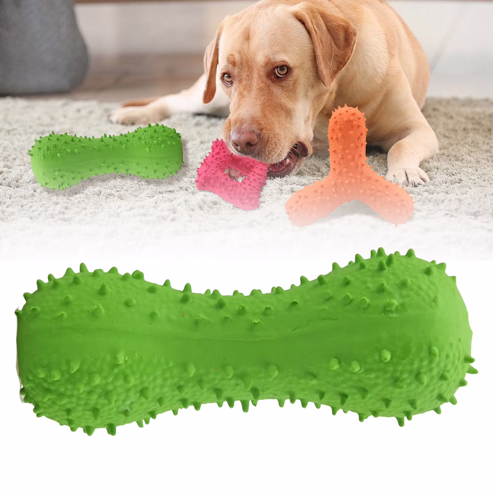Rubber Dog Toys For Aggressive Chewers,Aggressive Chew Toys For Large Dogs,Heavy Duty Dog Toy ,Dog Bone Toy,Large Dog Toys For Aggressive Chewers ﻿,Green,4.72 In