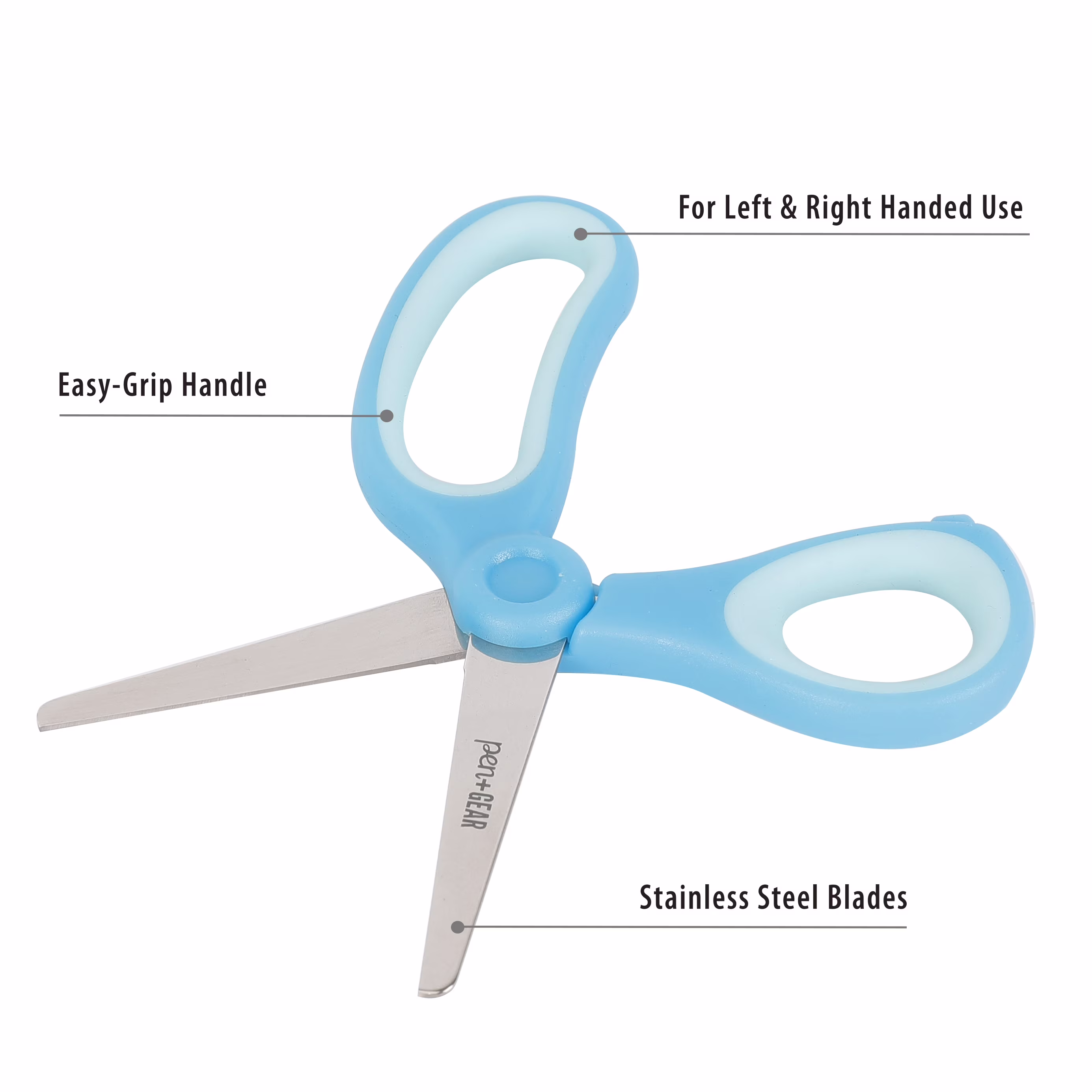 Pen+Gear 5-inch Blunt-Tip Kids Scissors, Age 4-7, School Supplies, Multi-Purpose, Blue