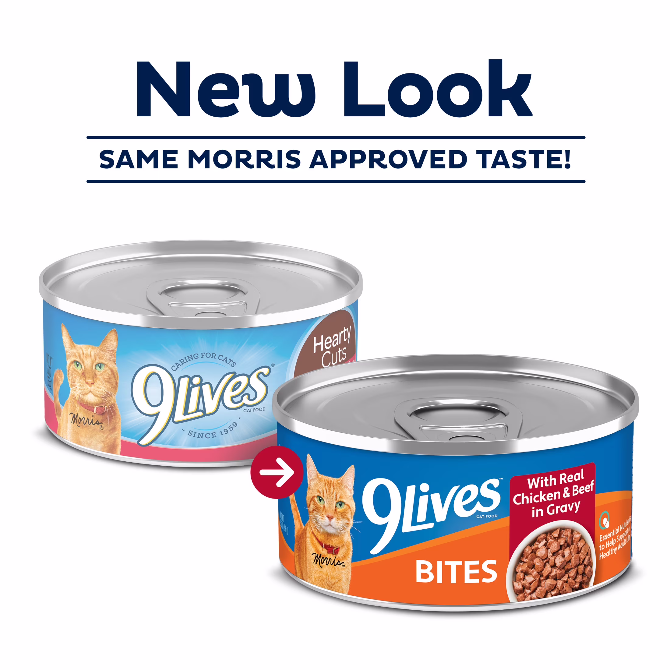 9Lives Bites in Gravy Real Chicken & Beef Wet Cat Food, 5.5 oz Can