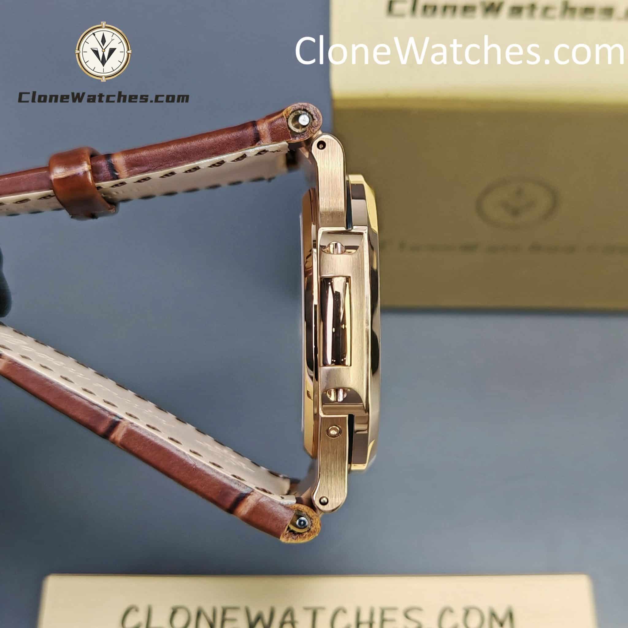 Patek Philippe Super Clone Watches 1:1 Nautilus 5712 Brown Dial Leather Strap