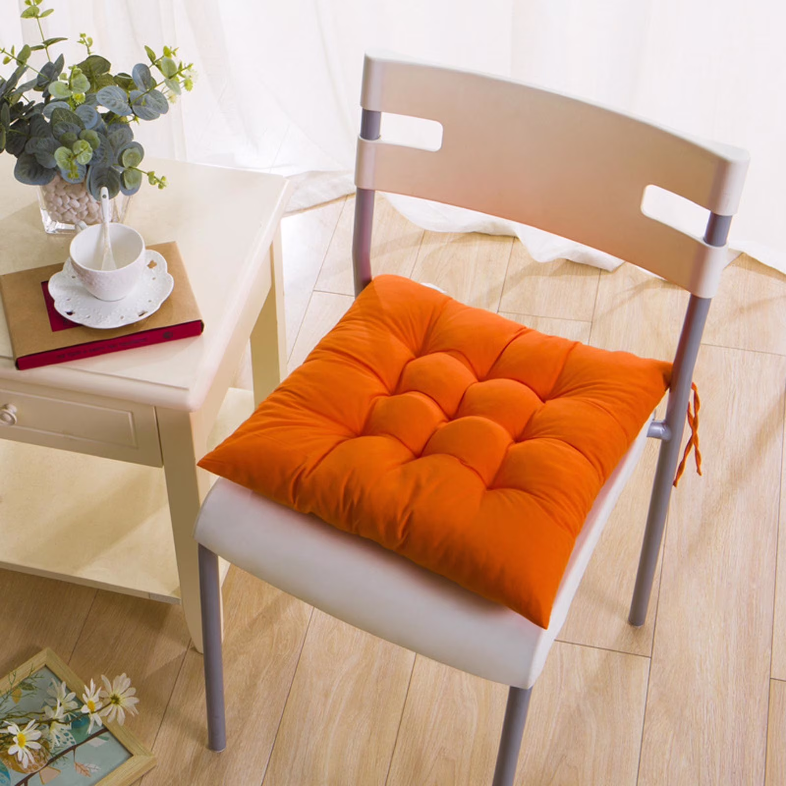 Suncoda Office Chair Cushion, New Patio Chair Cushion with Ties,Fade Resistant, Seat Cushion for Home Garden Kitchen Dining Office Chair