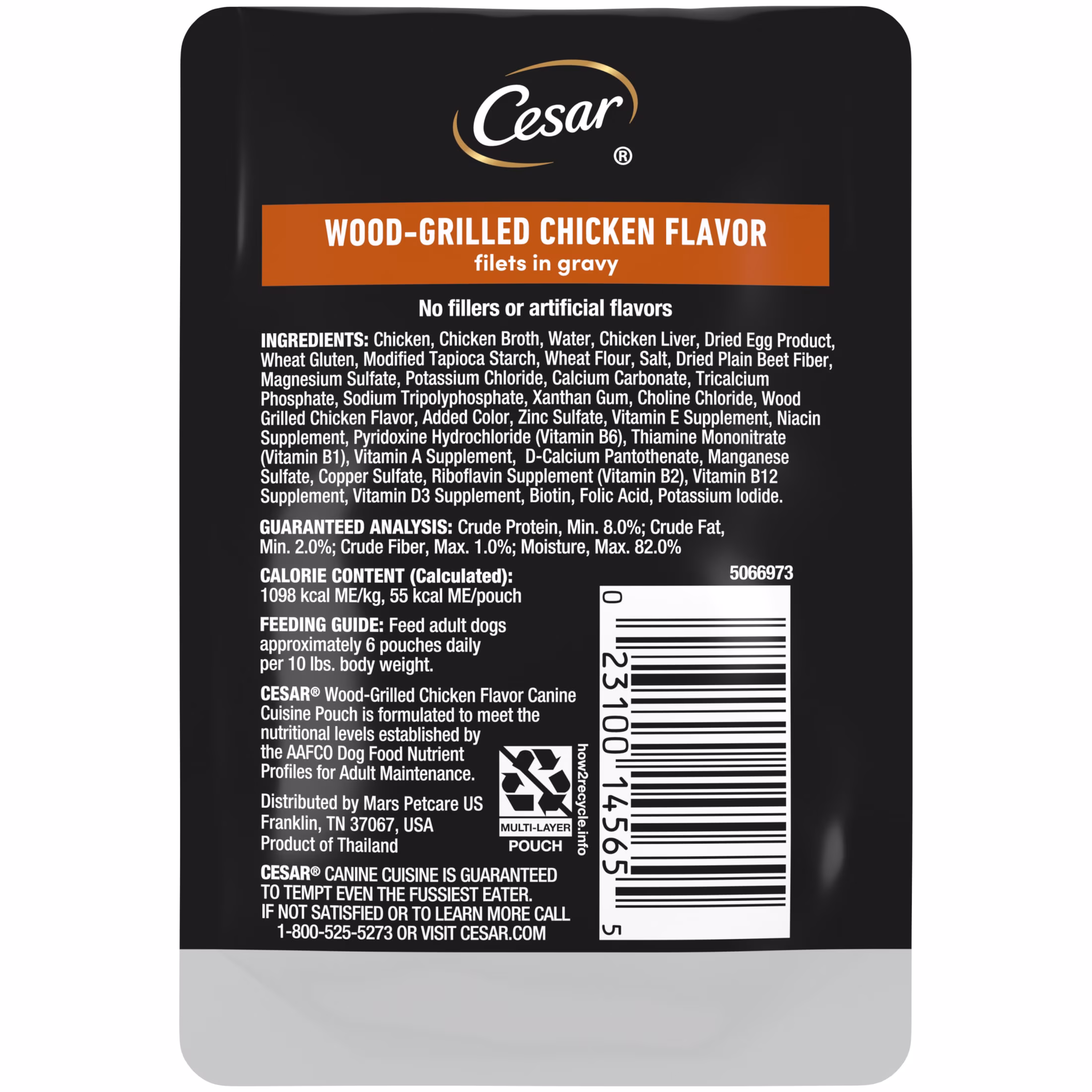 Cesar Filets in Gravy Wood-Grilled Chicken Flavor Wet Dog Food, 1.76-oz Mini-Pouches