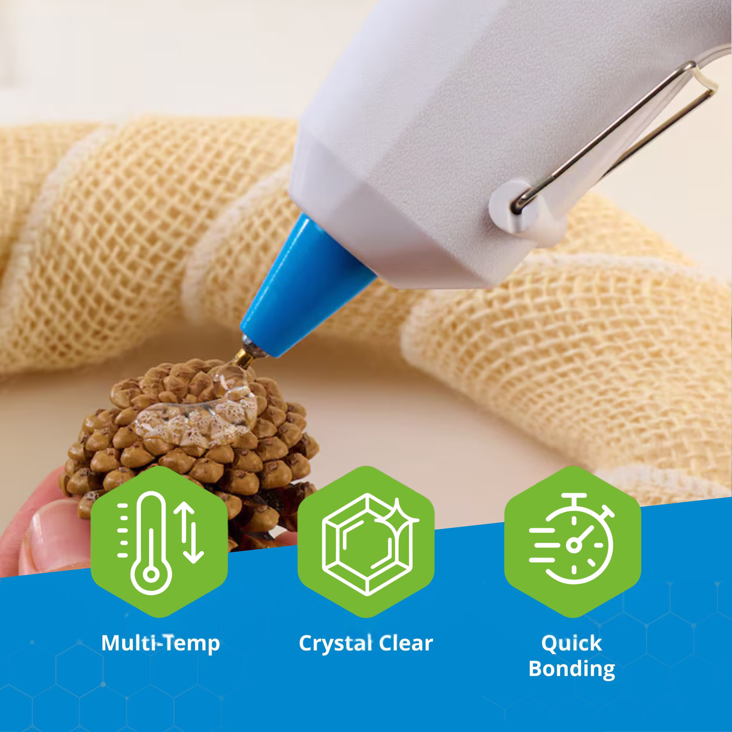 AdTech Crystal Clear Hot Glue Sticks, Full Size 4