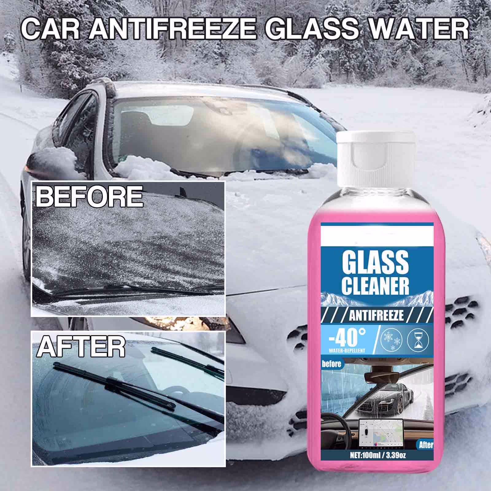 Weloille Antifreeze Windshield Washer Fluid 1 Piece, 3.38 OZ Winter Windshield Cleaner, Fast Melting Ice Streak Free Cleaning Fluid, Deicing Washer Fluid for Car Windshield Winter Use