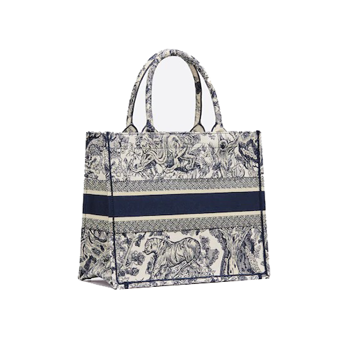 MEDIUM DIOR BOOK TOTE Blue Toile de Jouy Embroidery