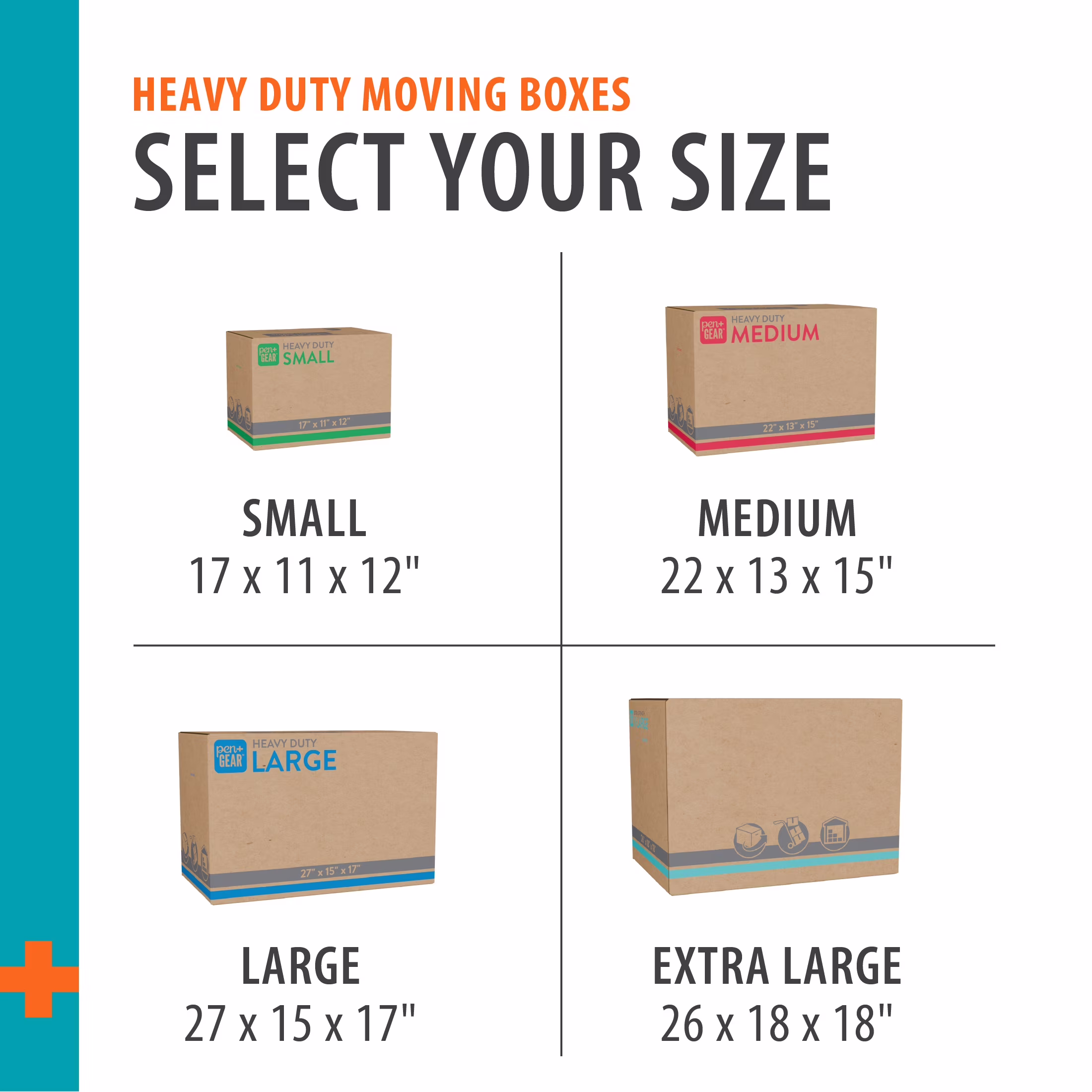 (10 pack) Pen+Gear Medium Heavy Duty Kraft Moving Boxes, 22 Inches x 13 Inches x 15 Inches
