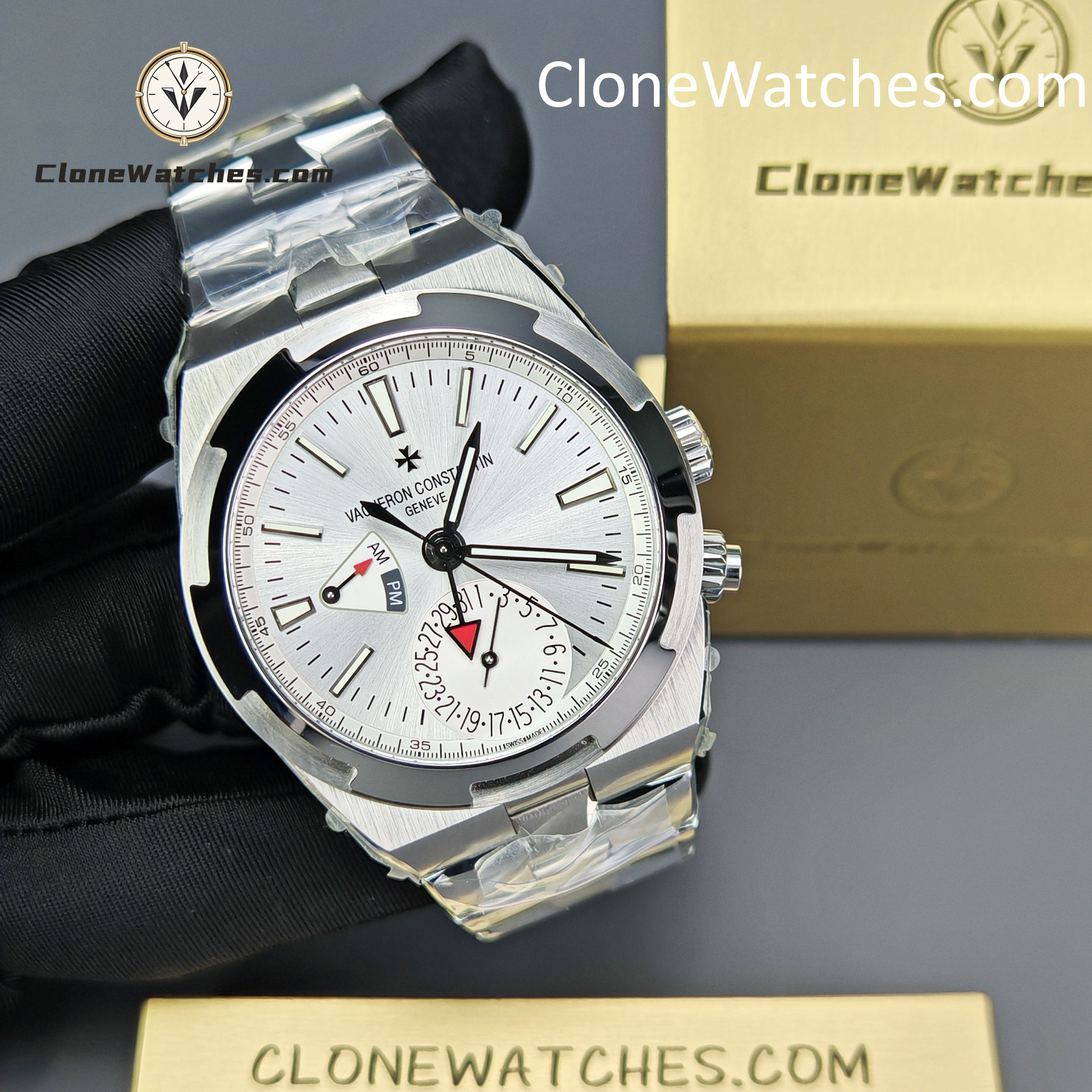 Vacheron Constantin Super Clone Watches 1:1 Overseas Dual Time 7920V/210A-B333 White Dial