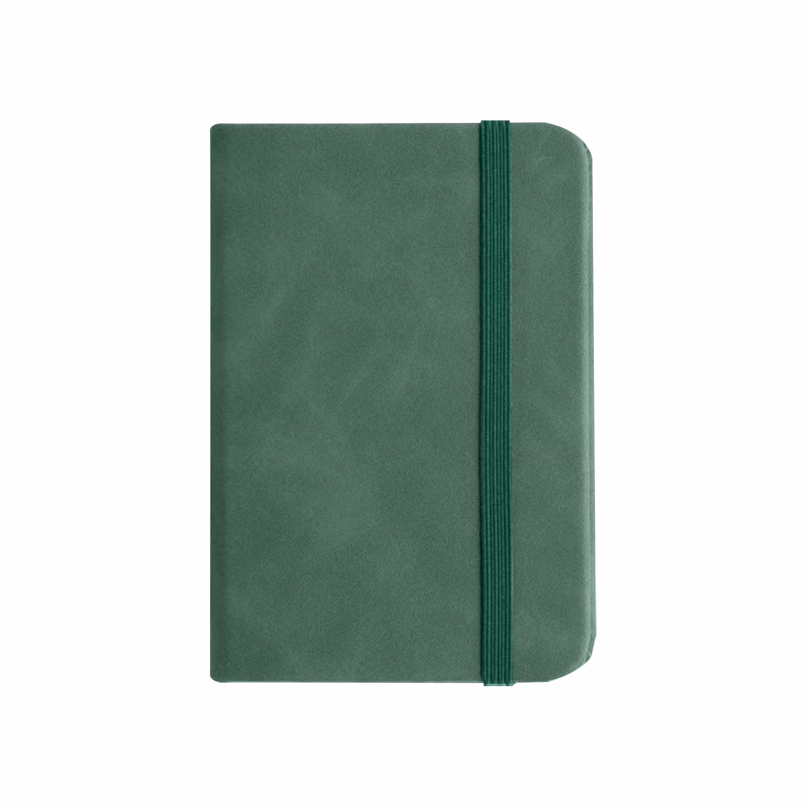 Ymortalize 1Pc Pocket Size Portable Notebook, PU Leather Mini Journal with Elastic Closure, Ink-Resistant Small Memo Pad for Travel and Work, Green
