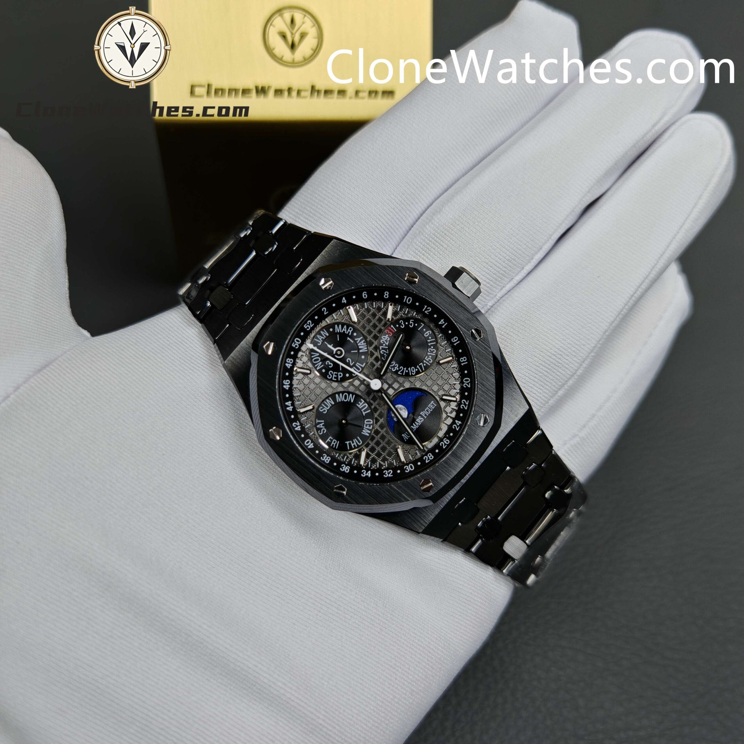 Audemars Piguet Super Clone Watches 1:1 Black Ceramic 26579 True Moon Phase