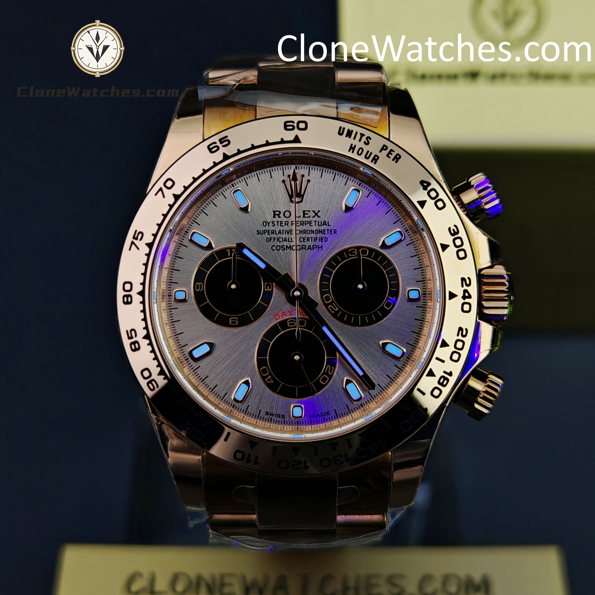 Rolex Super Clone Watches 1:1 Daytona Sundust/Black Dial m116505-0016 4130 Movement