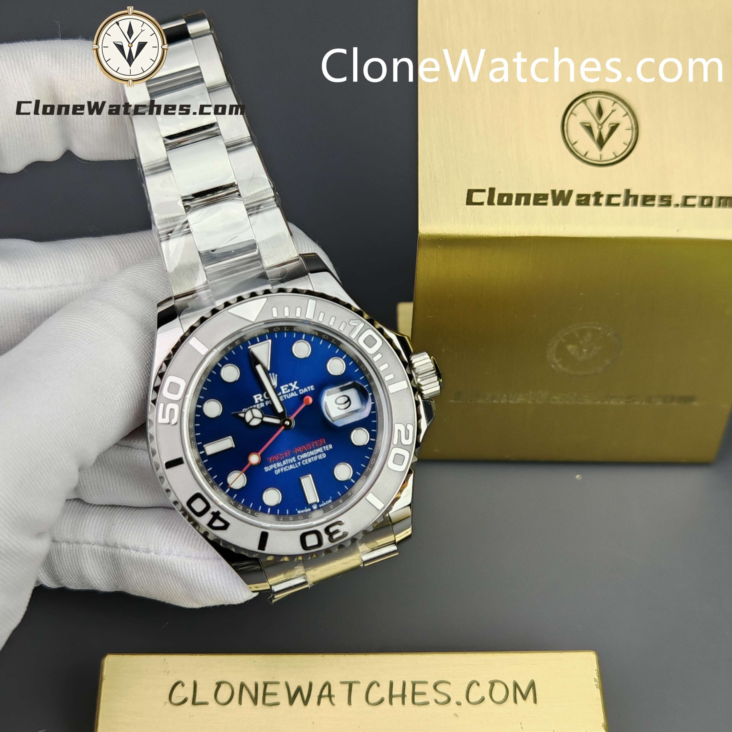 Rolex Super Clone Watches 1:1 Yacht Master Blue Dial M126622-0002 3235 Movement