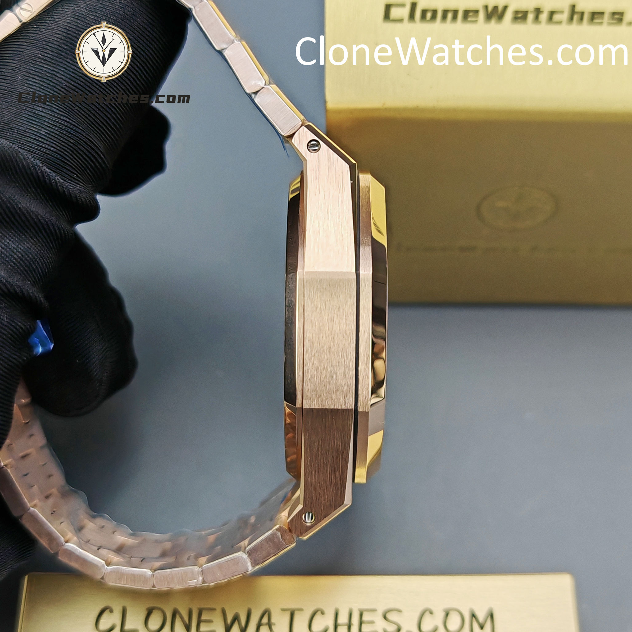 Audemars Piguet Super Clone Watches 1:1 Royal Oak Rose Gold 26240 White Dial