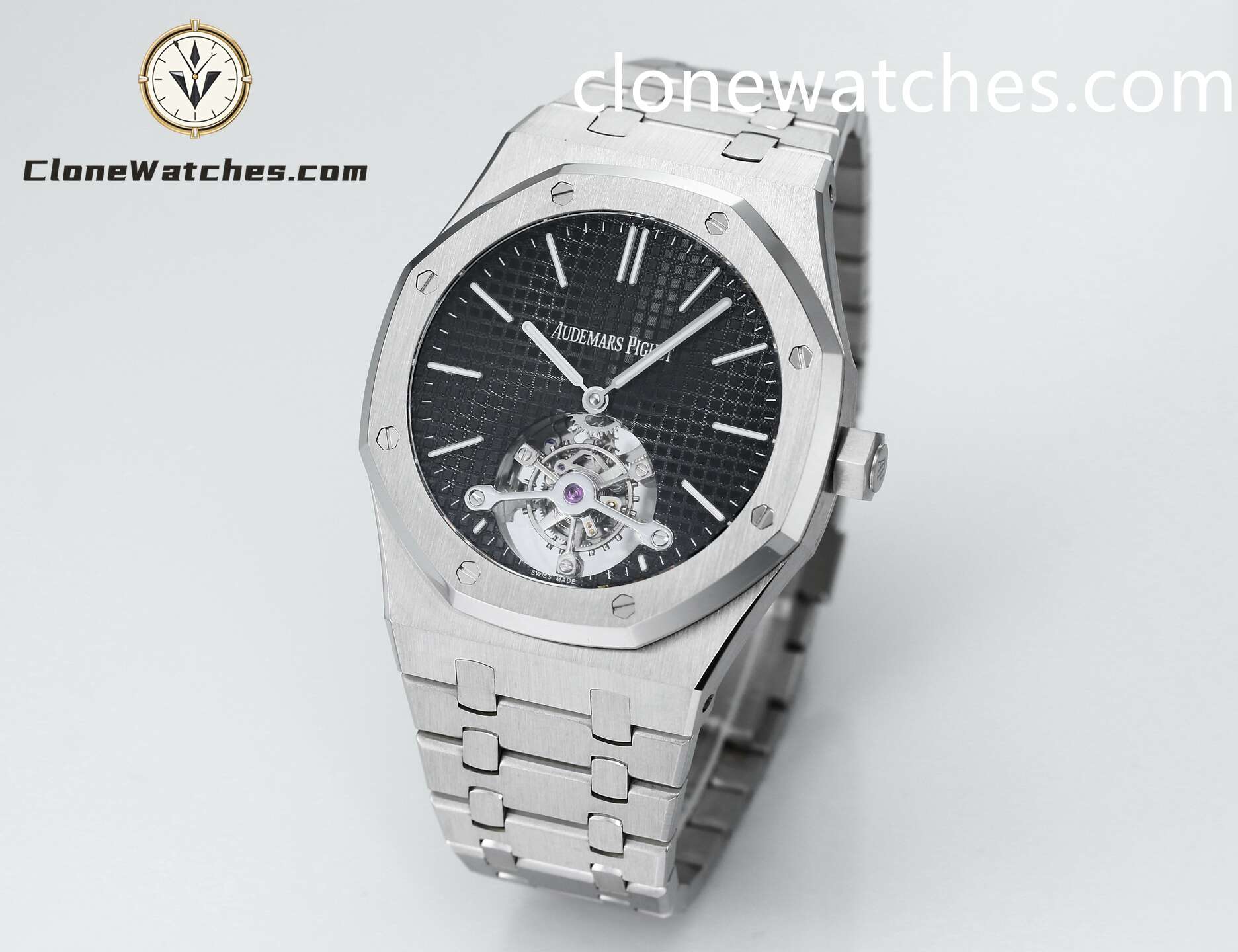 Audemars Piguet Super Clone Watches 1:1 Royal Oak 26512ST Black Tourbillon Dial 41mm