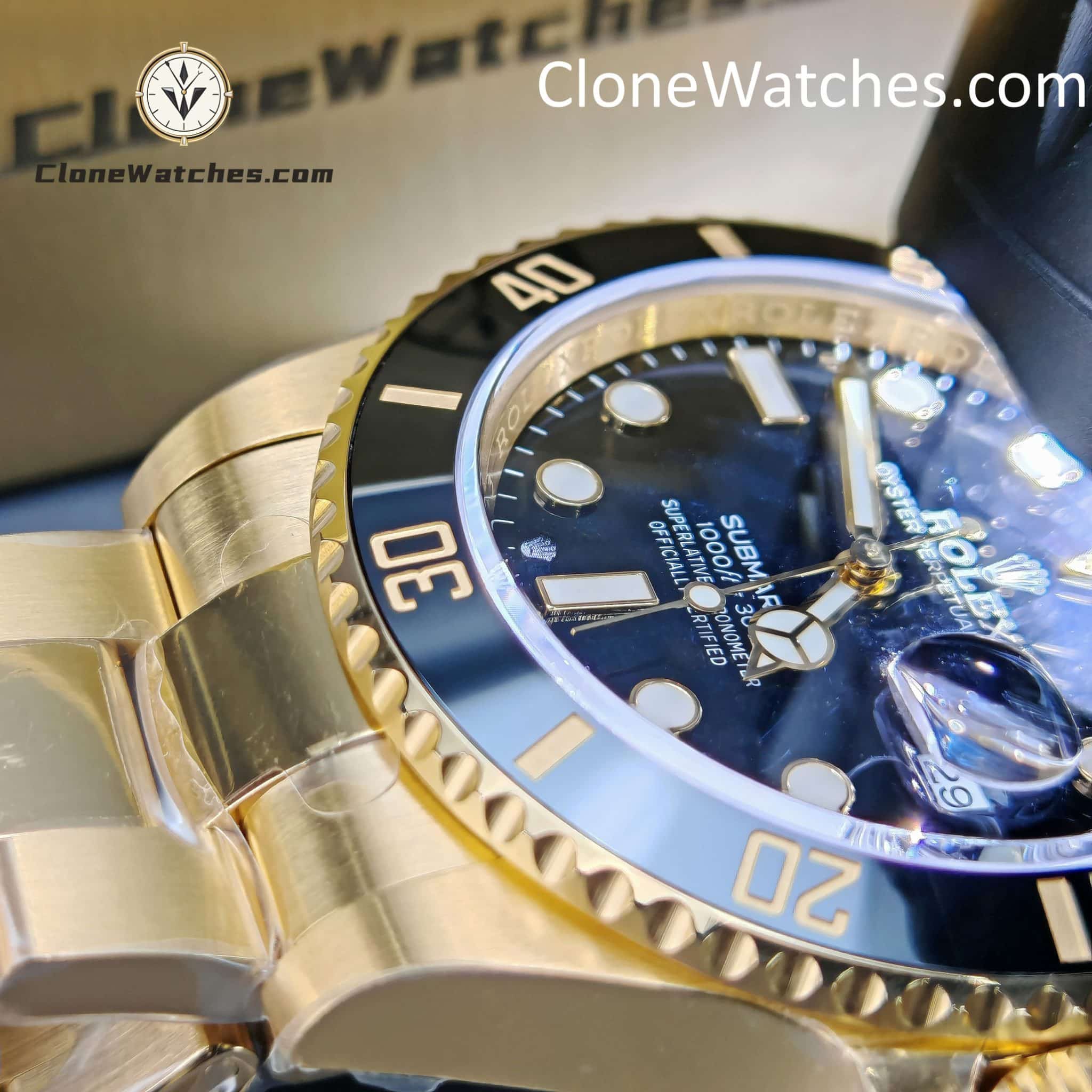 Rolex Super Clone Watches 1:1 18K Gold Black Dial Submariner 126618LN 3235 Movement