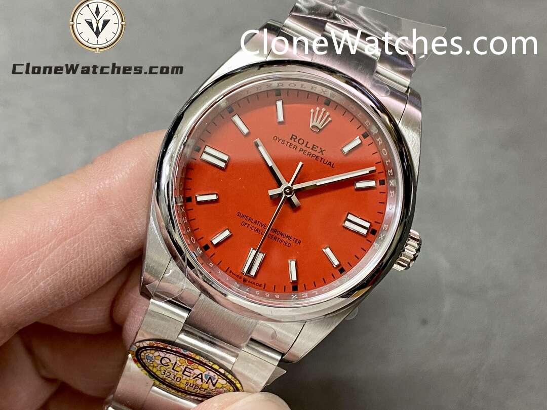 Rolex Super Clone Watches 1:1 Oyster Perpetual Red Dial 36mm m126000-0007 3230 Movement