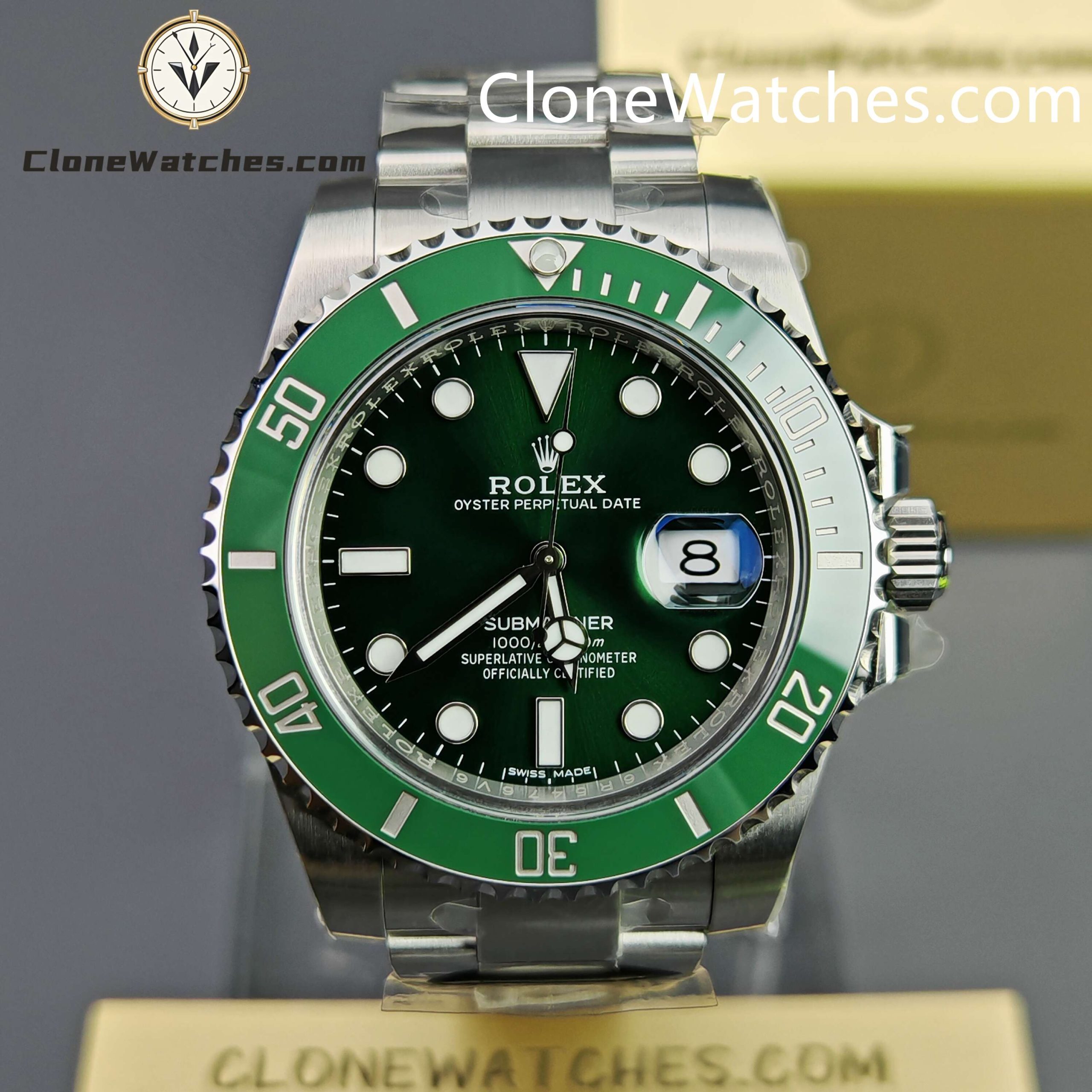 Rolex Super Clone Watches 1:1 Hulk Submariner 116610LV 3135 Movement