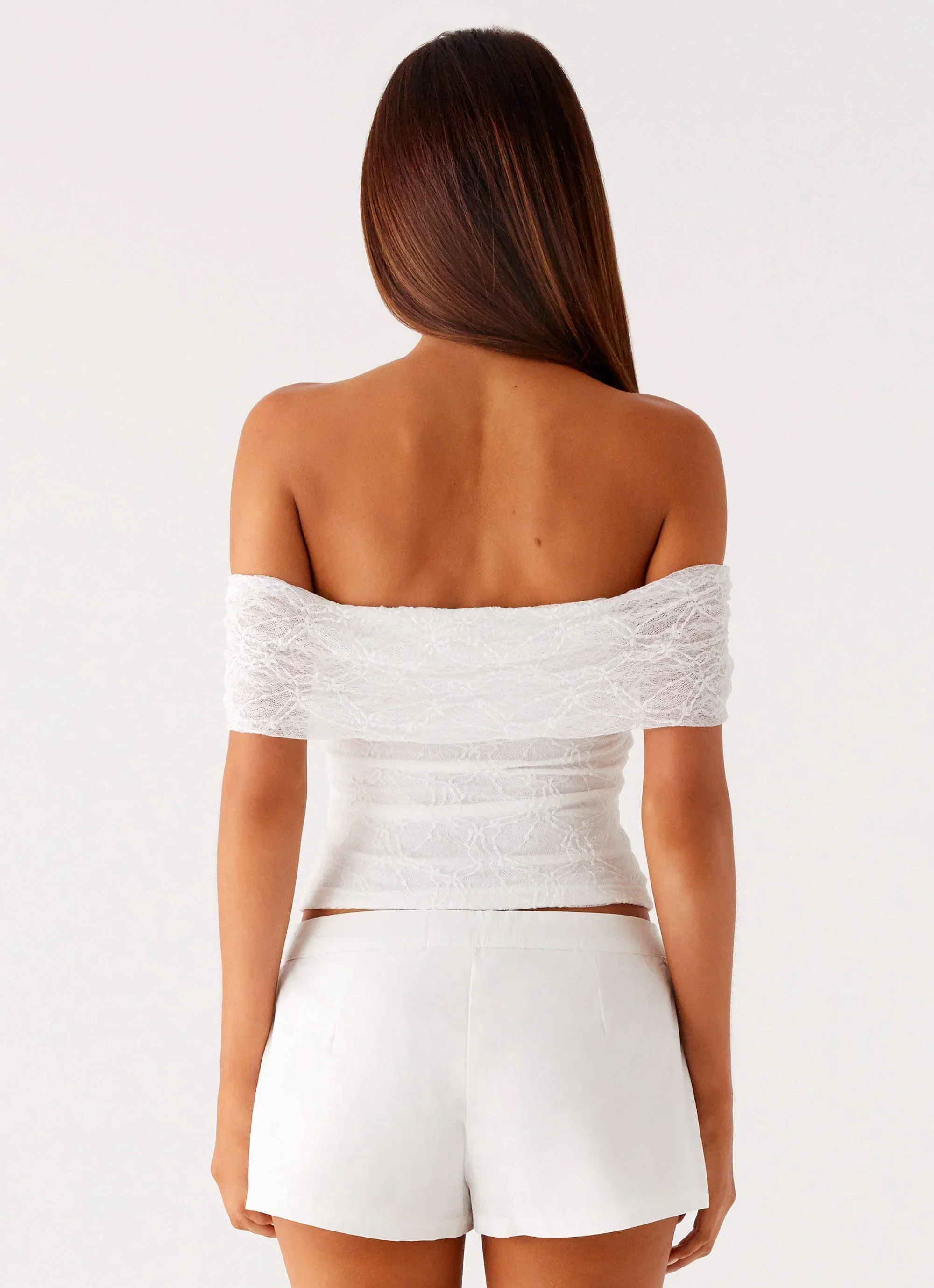 Tabby Off Shoulder Top - White