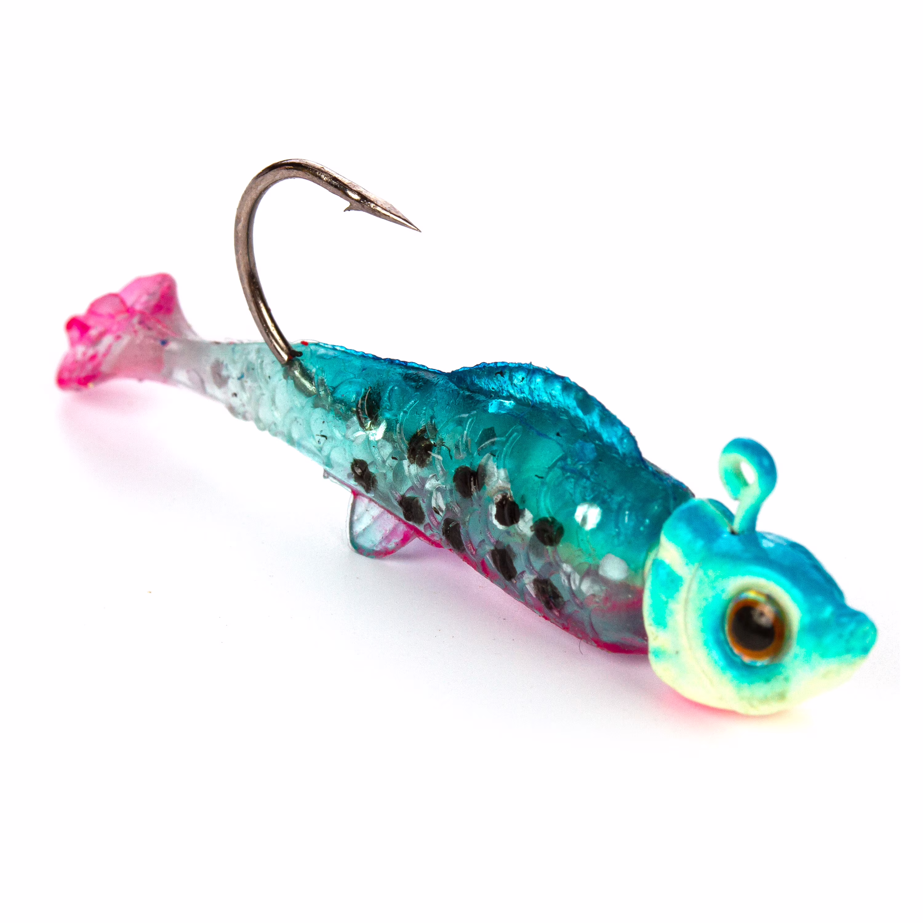 (2 pack) Ozark Trail 1/8 oz Freshwater Rigged Panfish Minnow Fishing Lure, Blue & Pink, 2-Pack